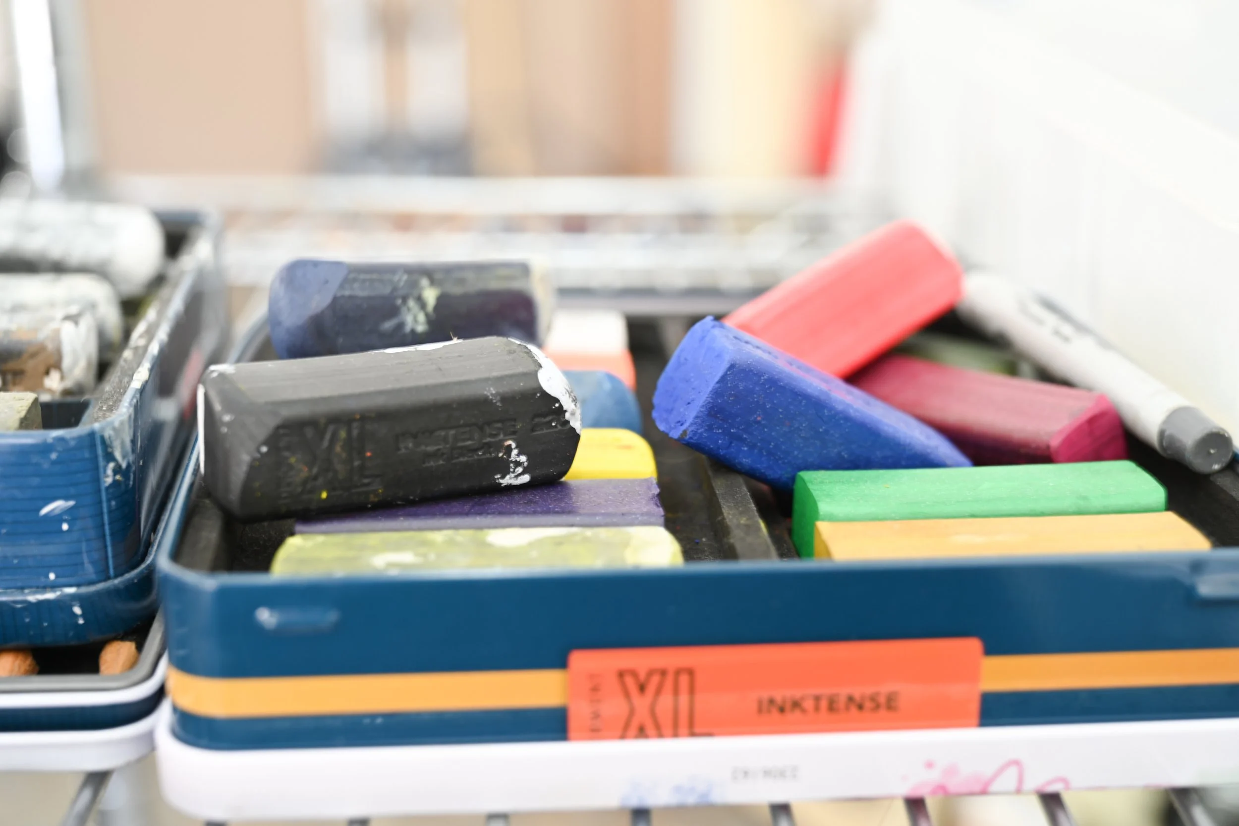 charcoal close up in the light filled studio of Chris Brandell on Marco island