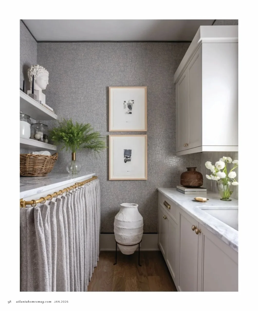 beautiful artwork on paper by Chris Brandell installed in Atlanta home