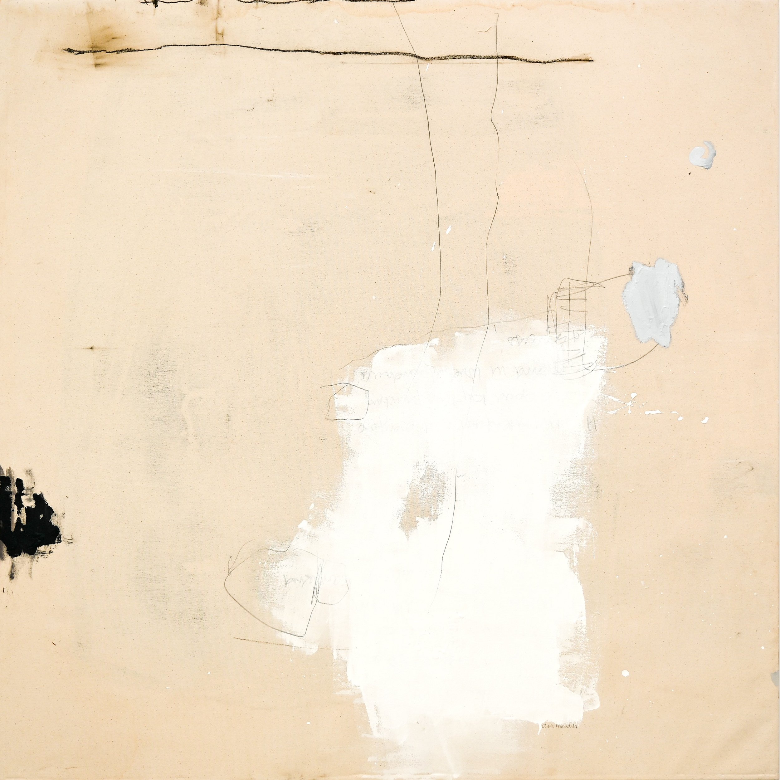 The darkness and the light are the same, original abstract oil and mixed media painting by Chris Brandell featuring layered warm neutral tones, expressive gestures, and textured surfaces.