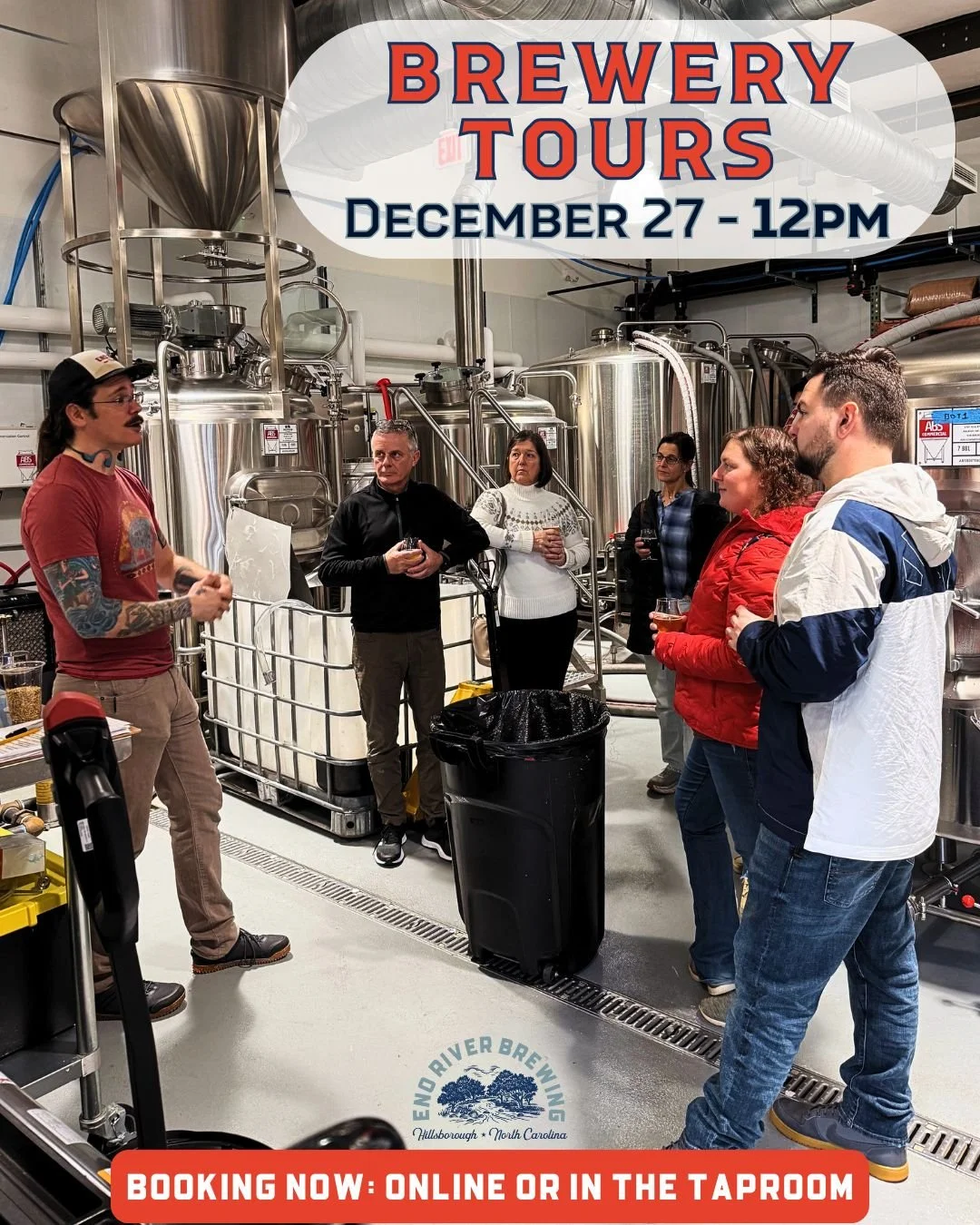 Exciting News! Back by popular demand&hellip; Brewery Tours are returning! We will be offering our first brewery tour on December 27 at 12pm! This is a perfect gift for the beer lover in your life, or a great opportunity for your Holiday group. The e