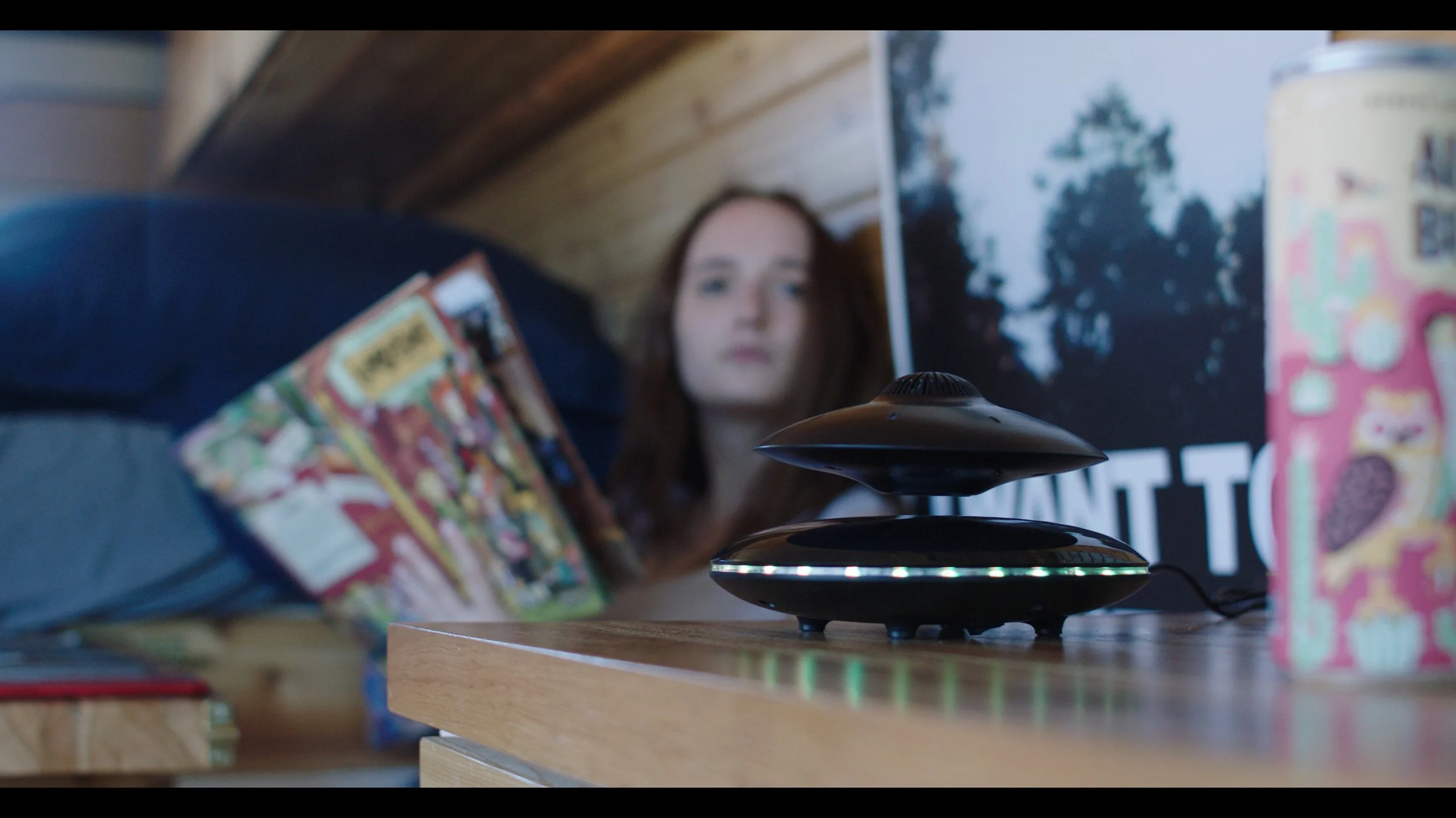 Ash relaxes in her home-on-wheels