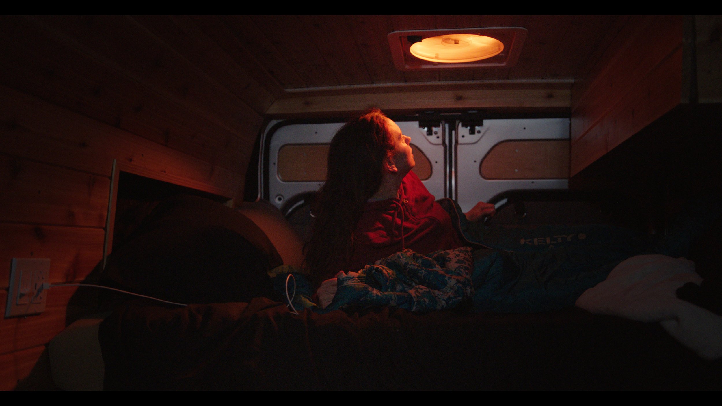 Strange lights illuminate the van