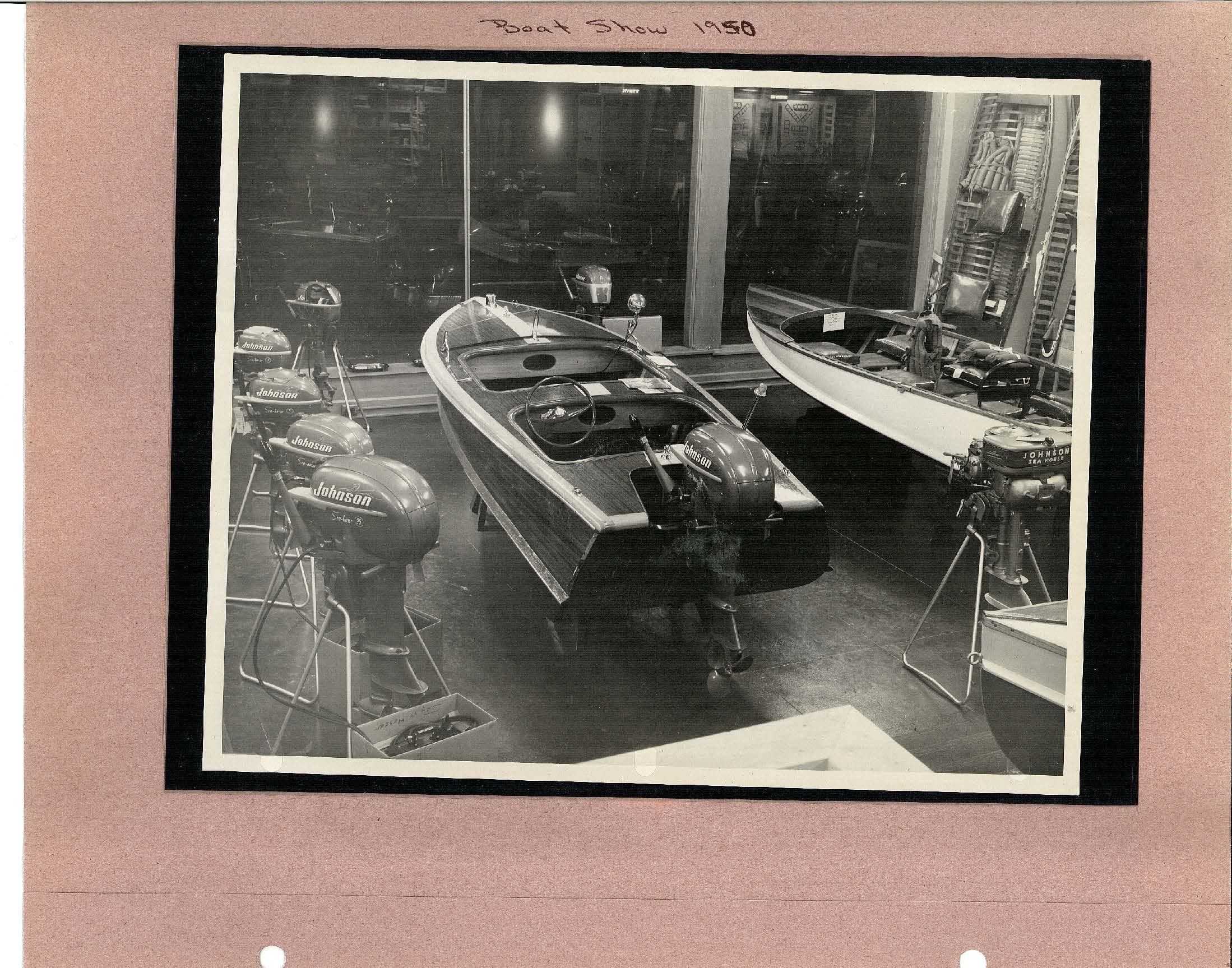 Photo taken at Boat show 1950 of small boats