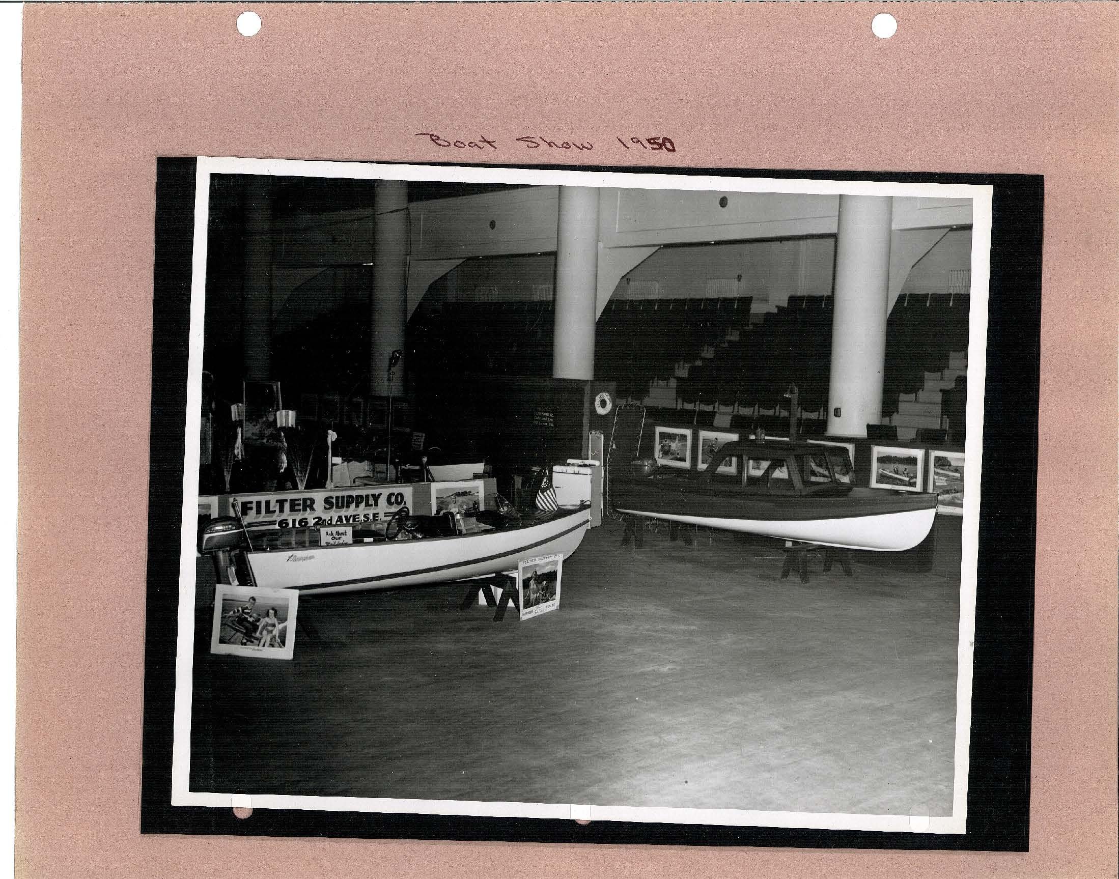 Photo taken at Boat show 1950 of small boats