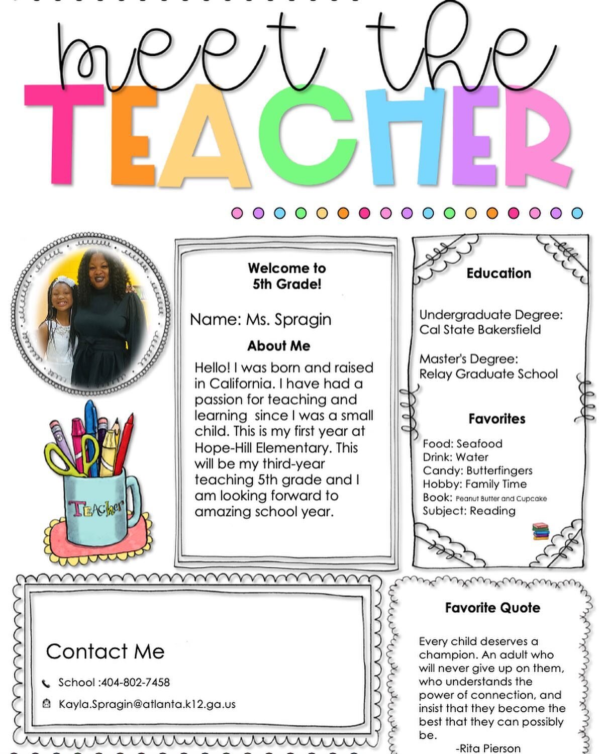 Meet Ms. Spragin, 5th grade teacher! 🦅