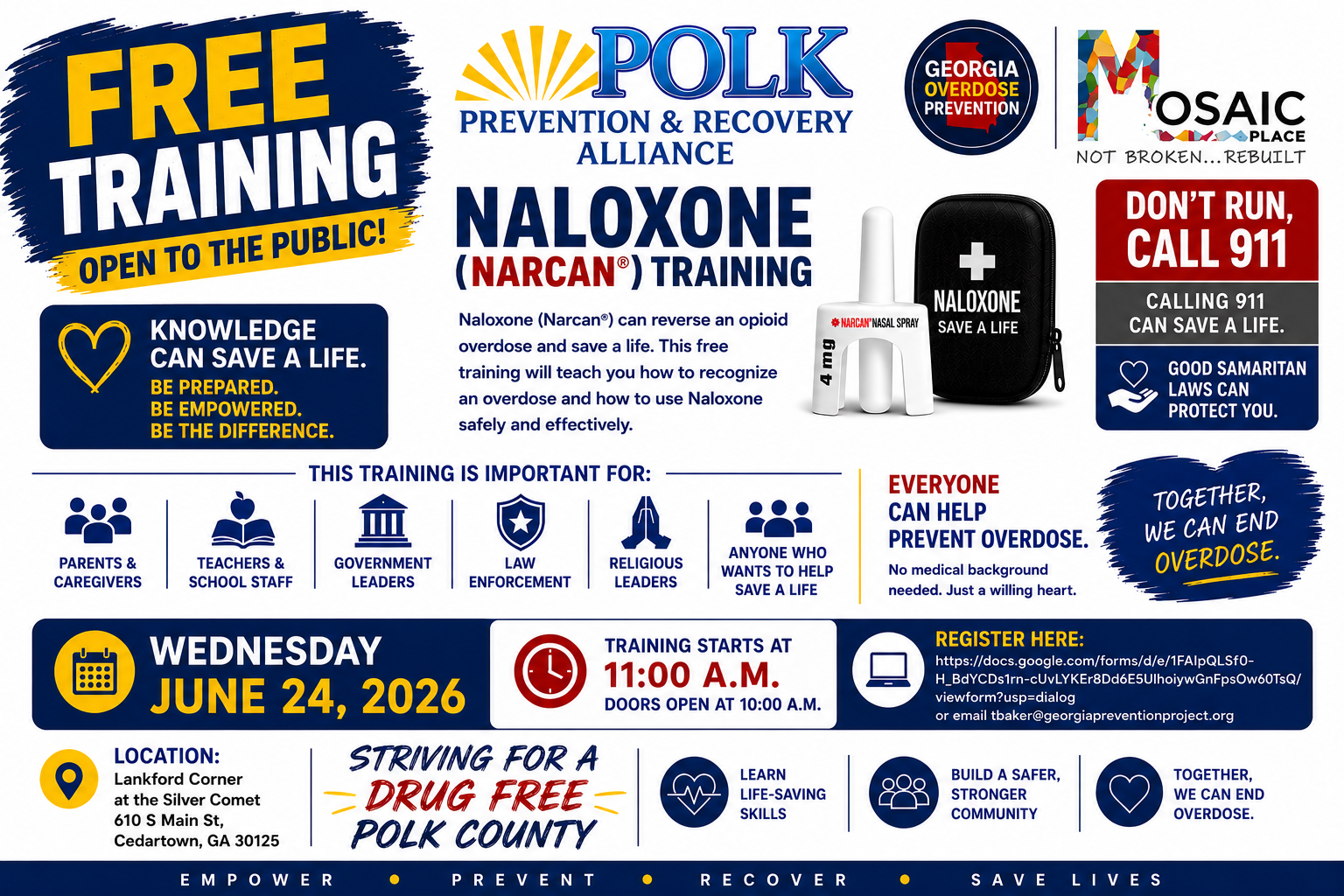 Free Naloxone (Narcan)Training – Open to the Public!