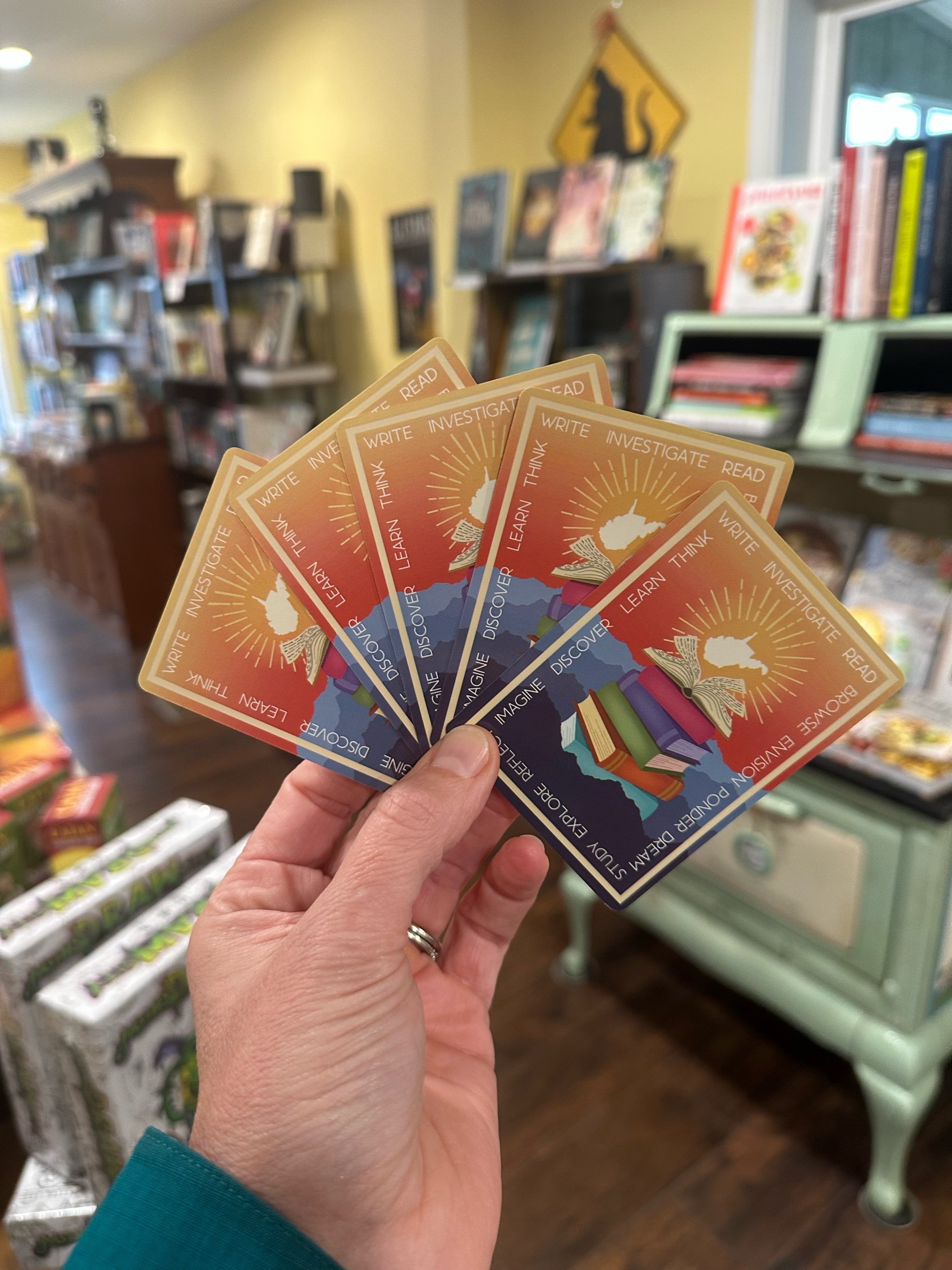 The cards inside West Virginia Authors Card Game