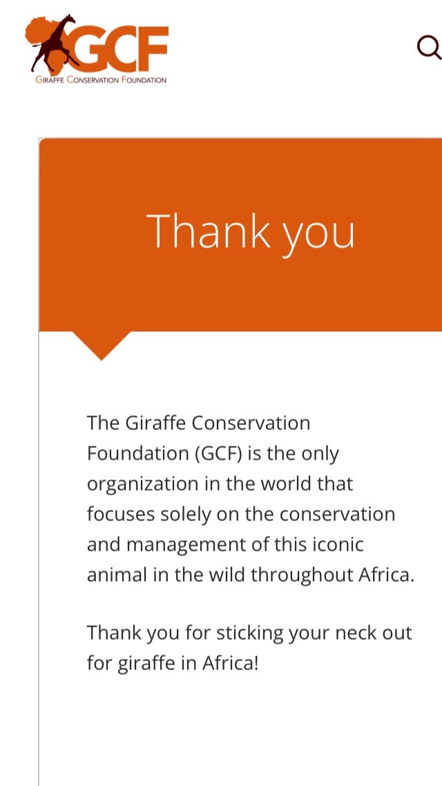 Donation to the Giraffe Conservation Fund