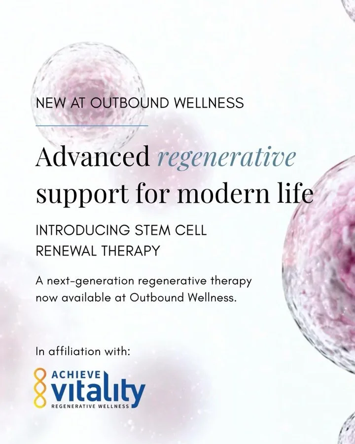 Something new is here. And we have been looking forward to telling you about it.

Stem Cell Renewal Therapy is now available at Outbound.

Swipe through for the basics. But the short version is this: your body is built to heal itself. Sometimes it ju