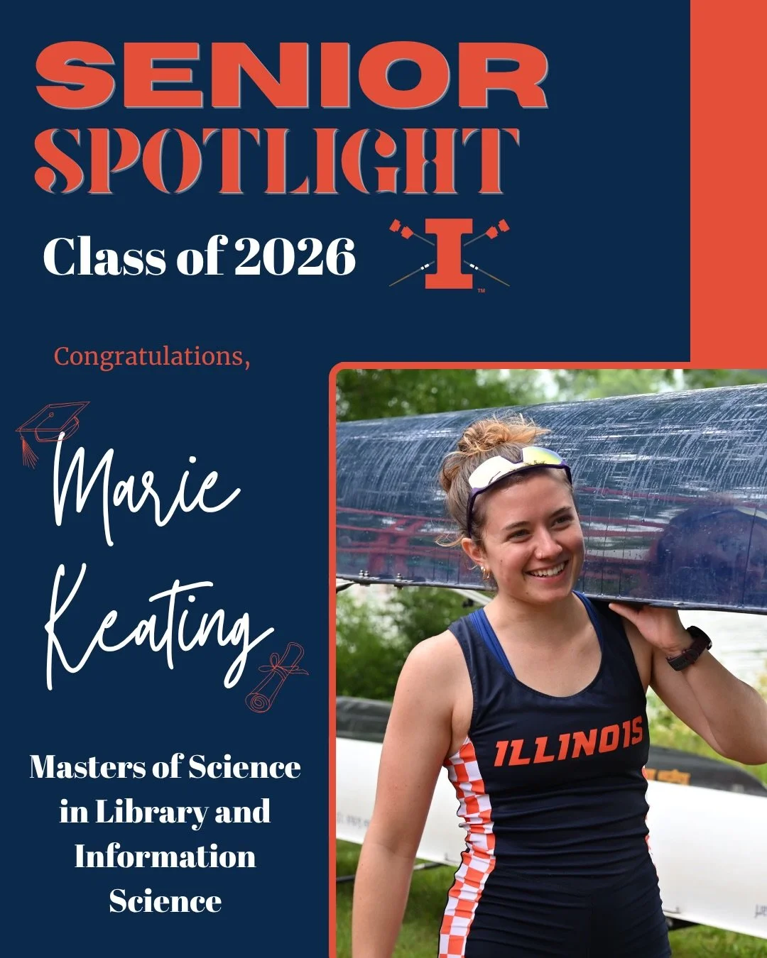 For our next Senior Spotlight, we&rsquo;re proud to highlight three years of our very own Marie Keating! 🎓

Earning her masters in Library and Information Science, Marie plans to work at a library or museum next year. Additionally, she will continue