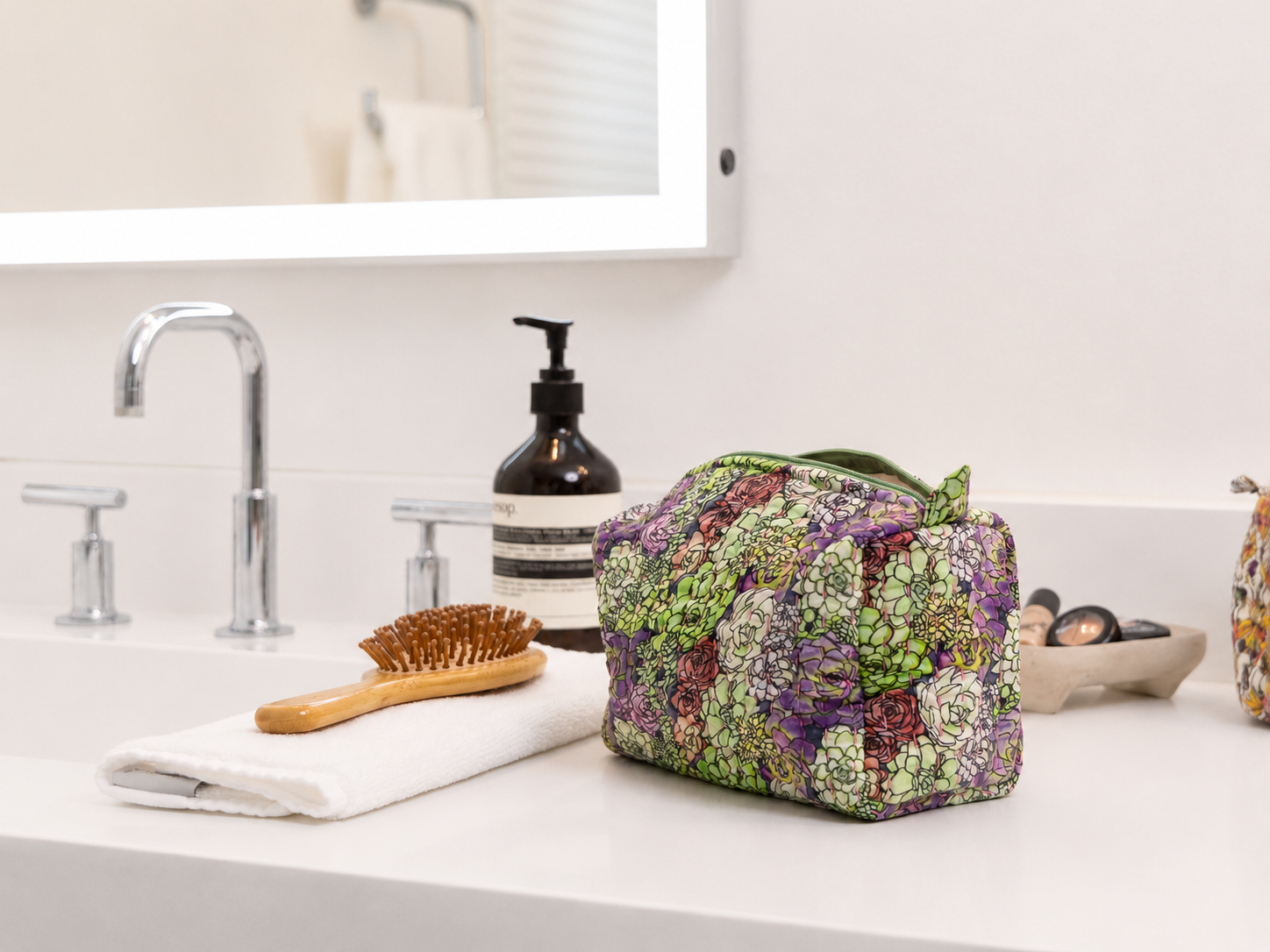 Abigail Leigh Designs Succulent Pouch in Bathroom.png