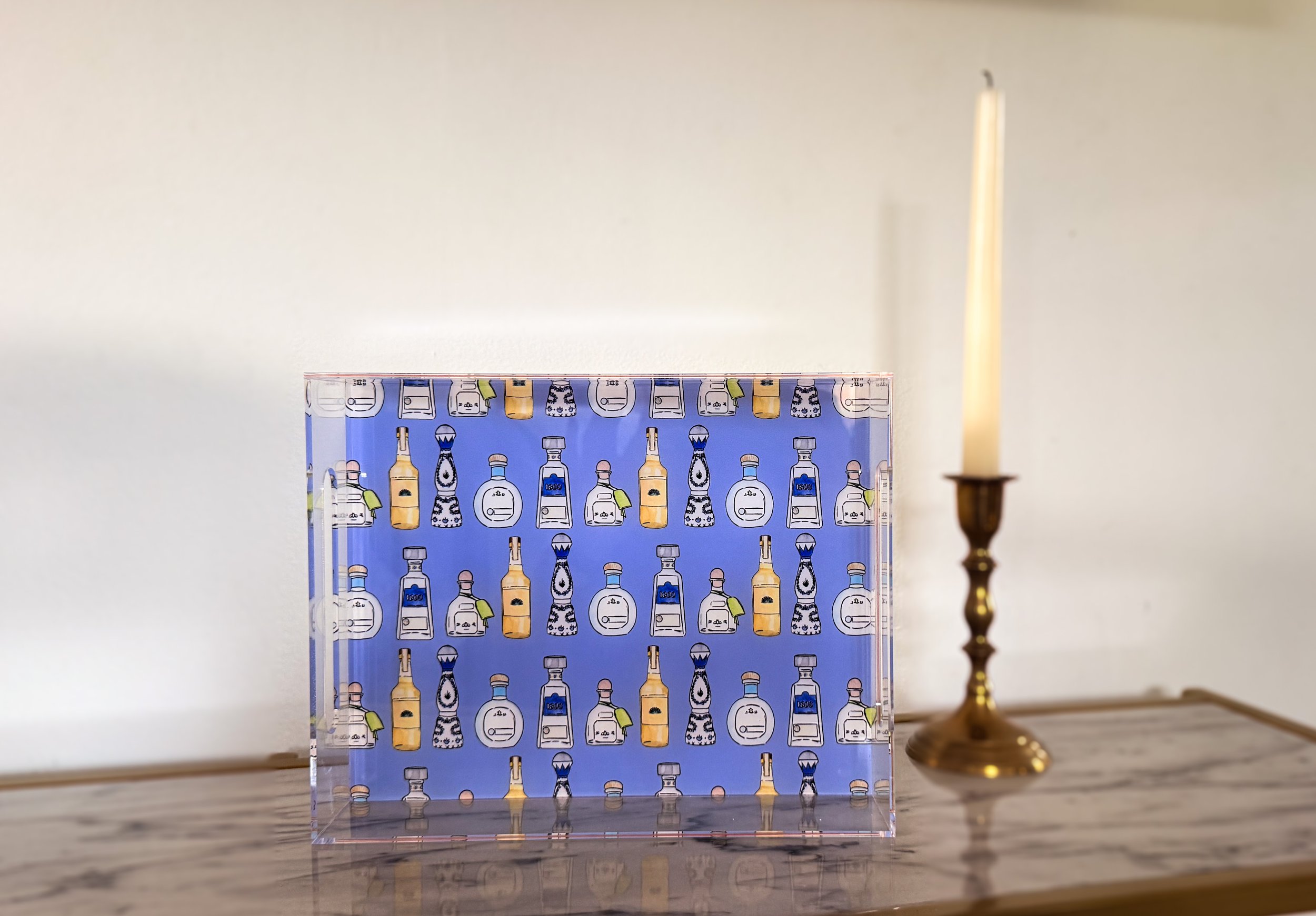 Tequila Bottle  8x10 Acrylic Tray with Handle