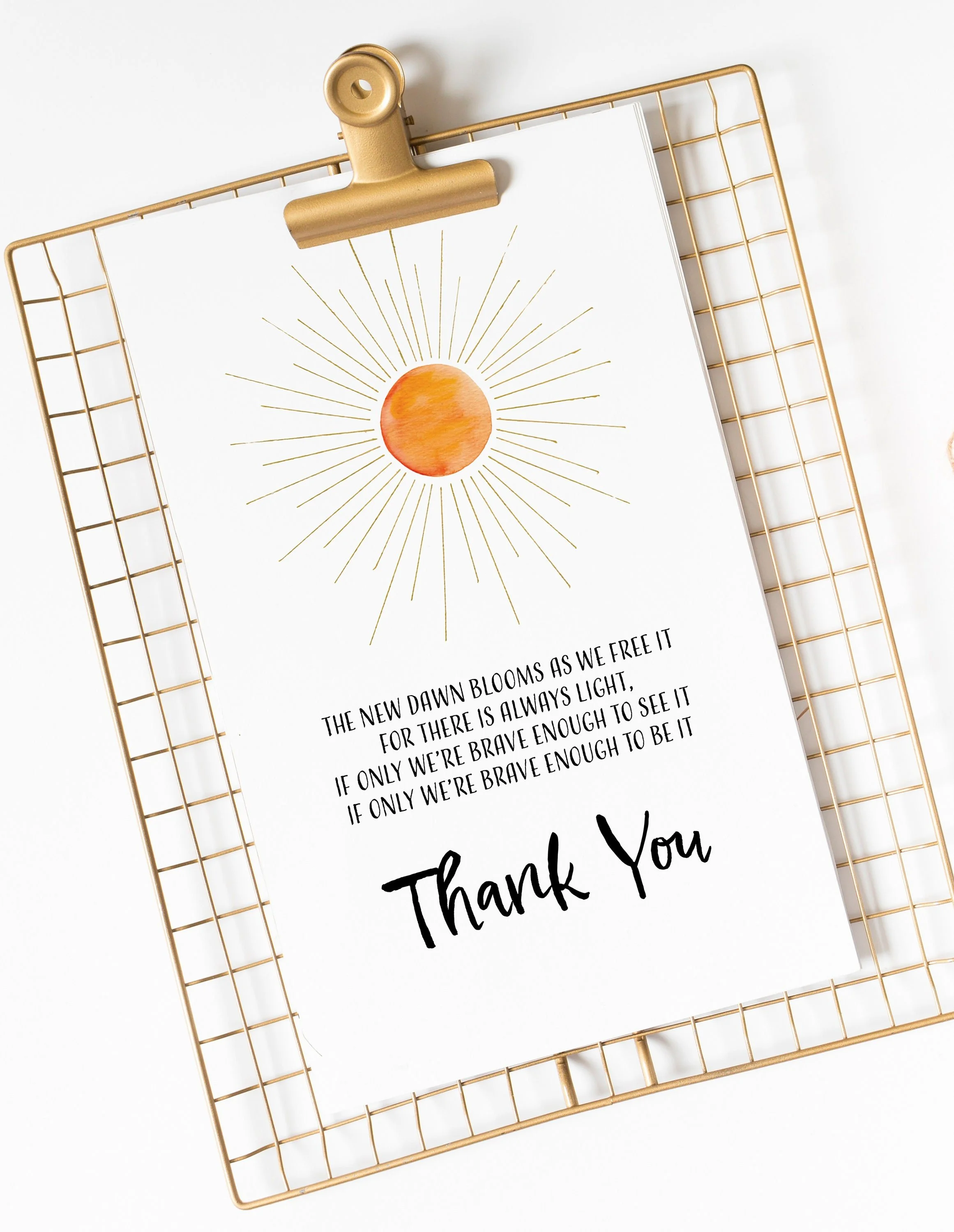 Set of 8 Amanda Gorman New Dawn Thank You Cards