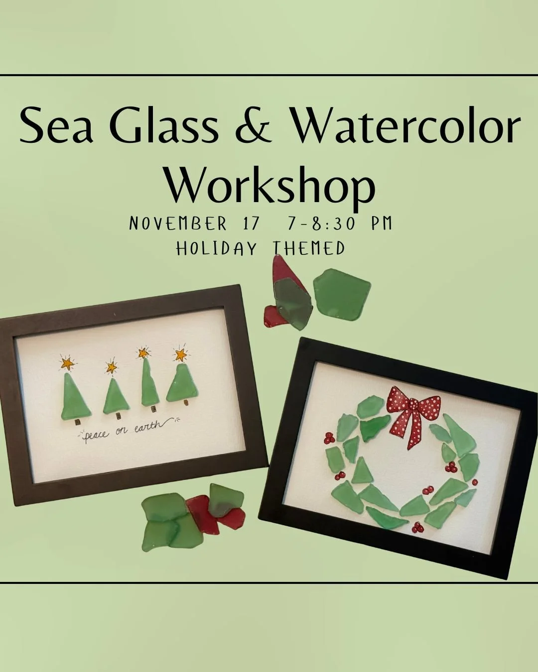 Seaglass and Watercolor Holiday Workshop