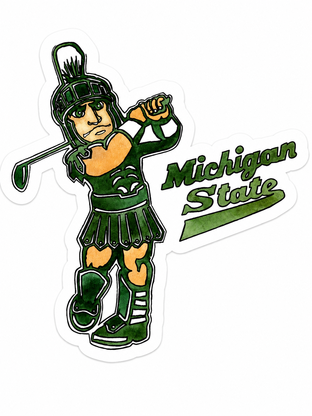 Sparty Golfer Sticker
