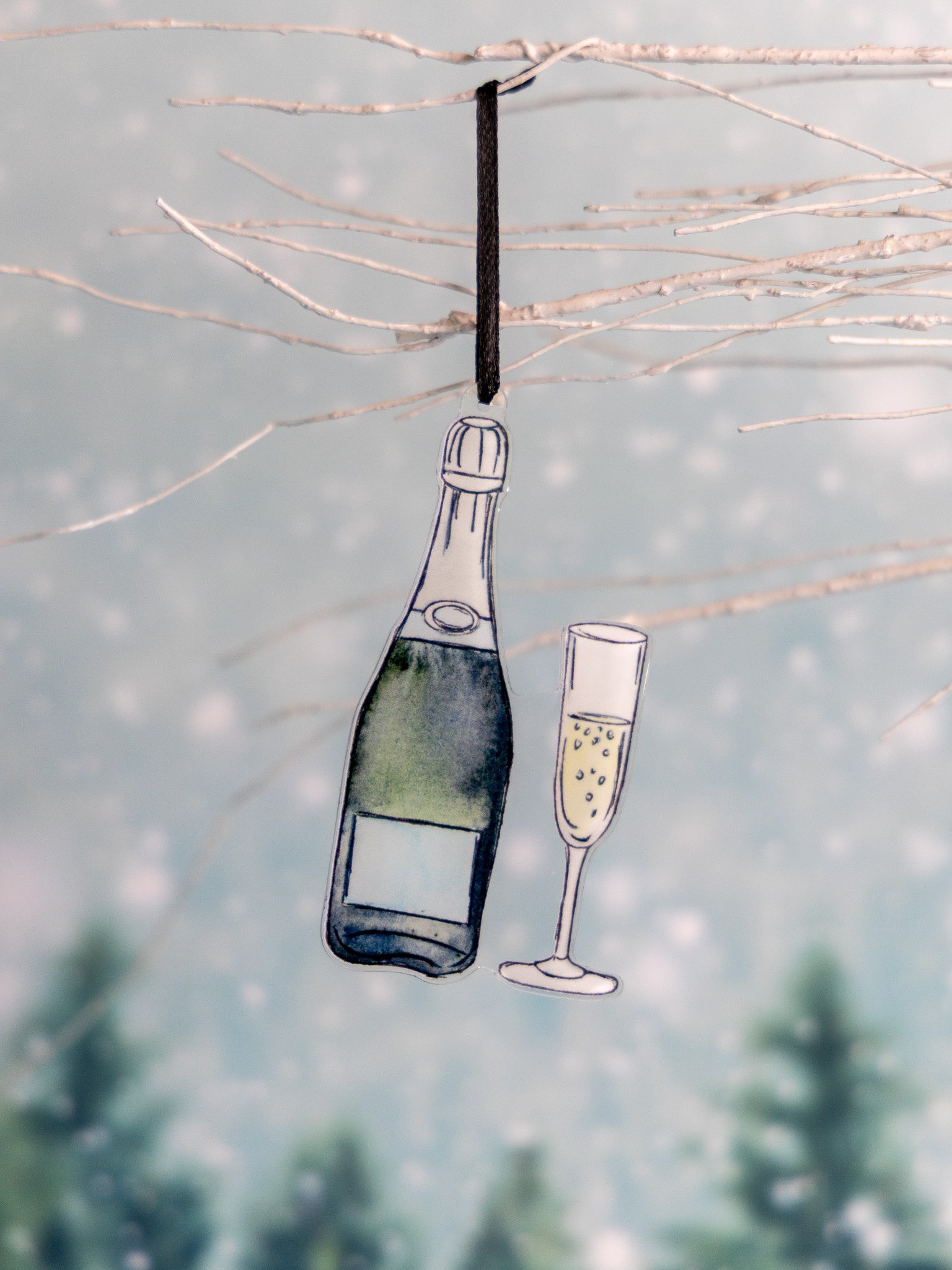 Prosecco Acrylic Ornament