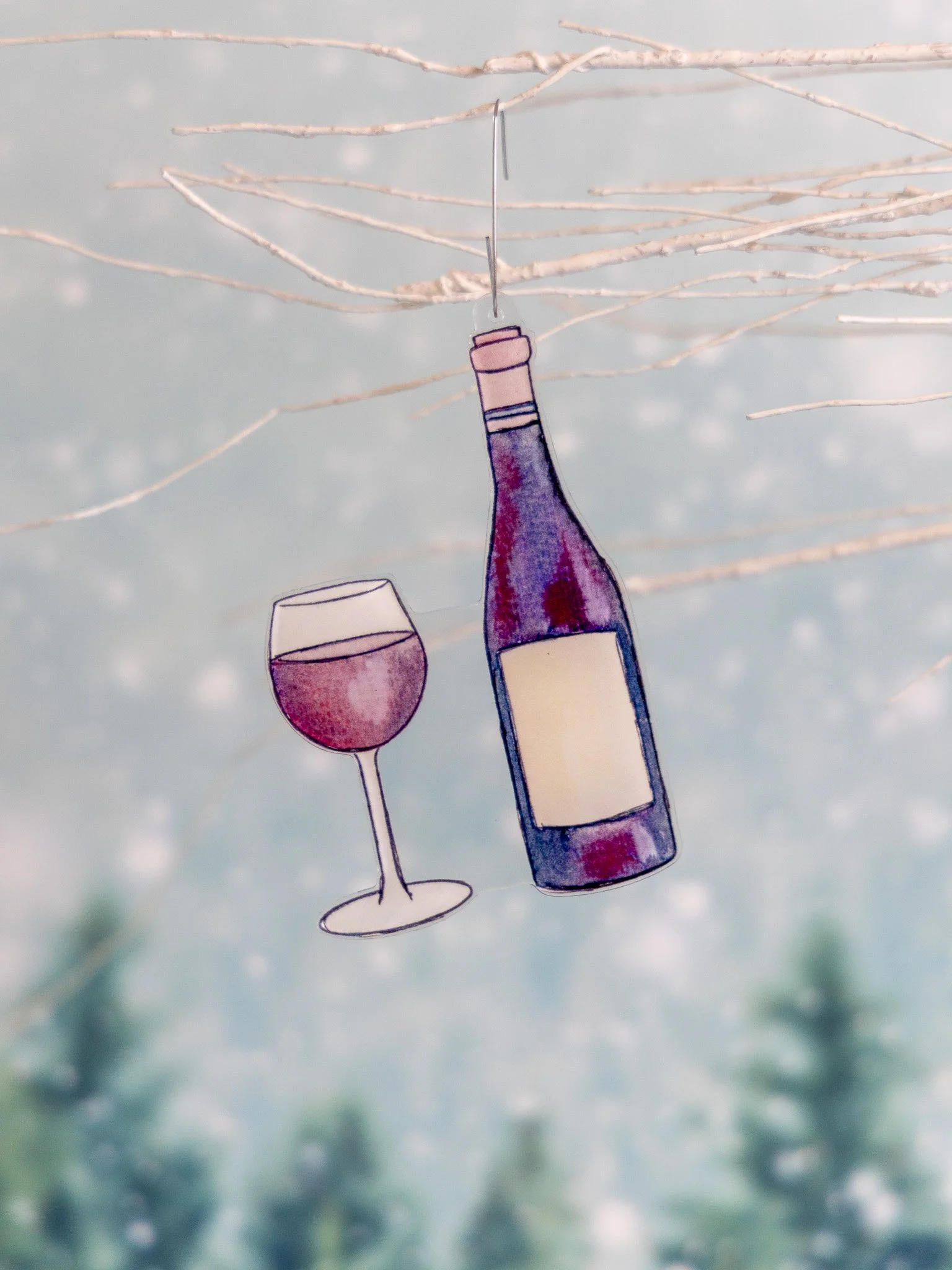 Abigail Leigh Designs Red Wine Ornament on branch.jpg