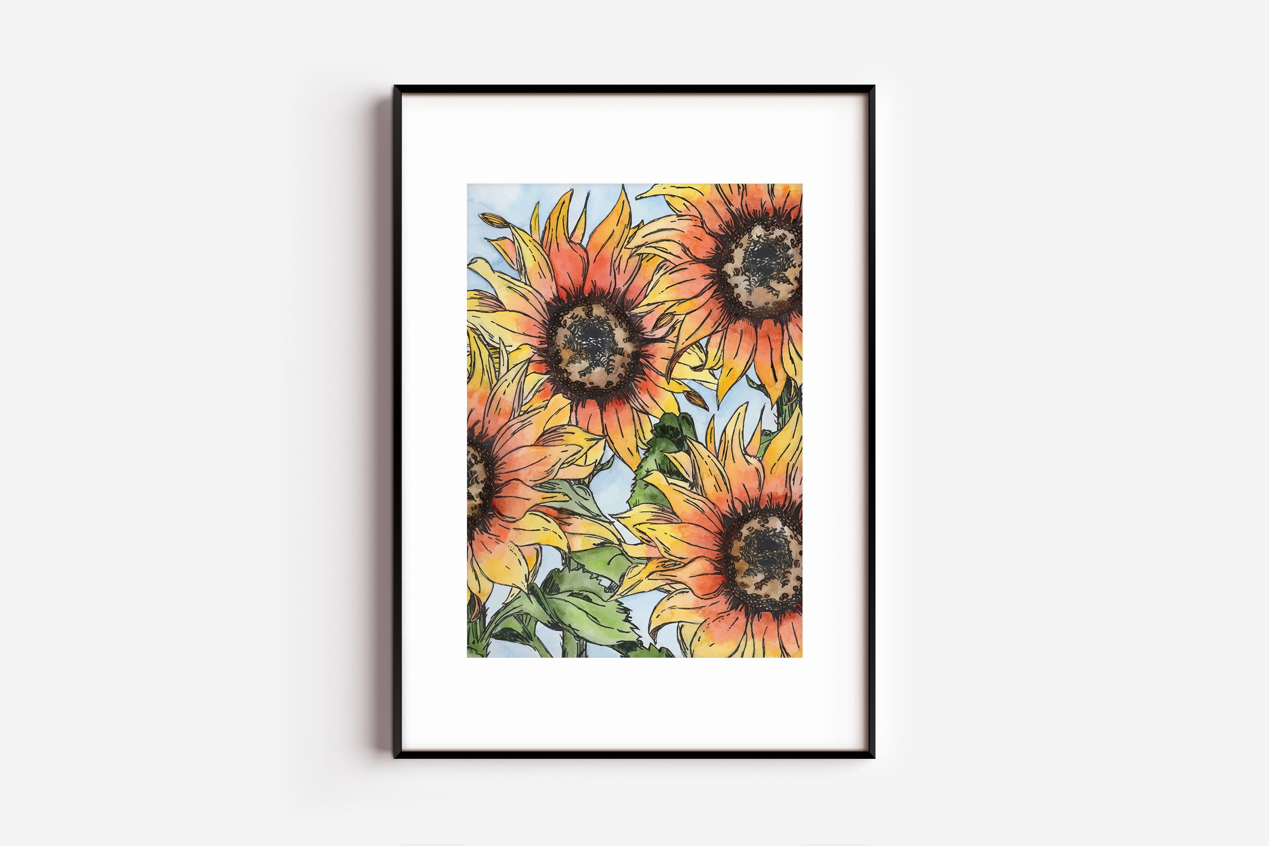Surrounded- Sunflowers Print