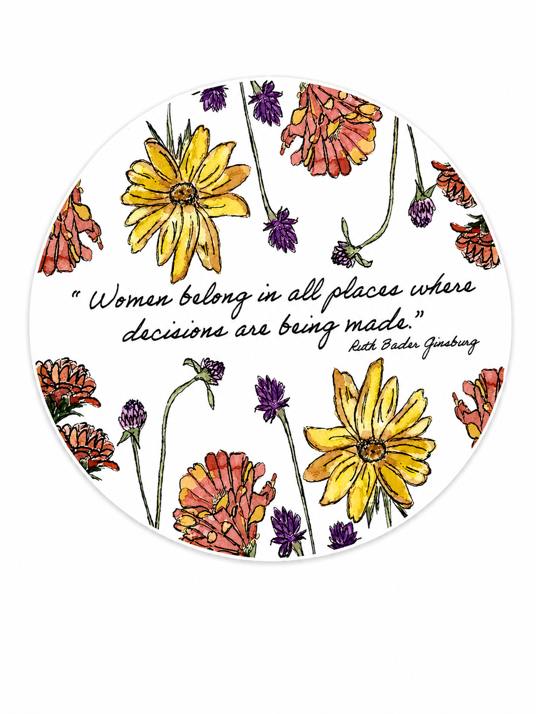 Women Belong  wildflower Sticker