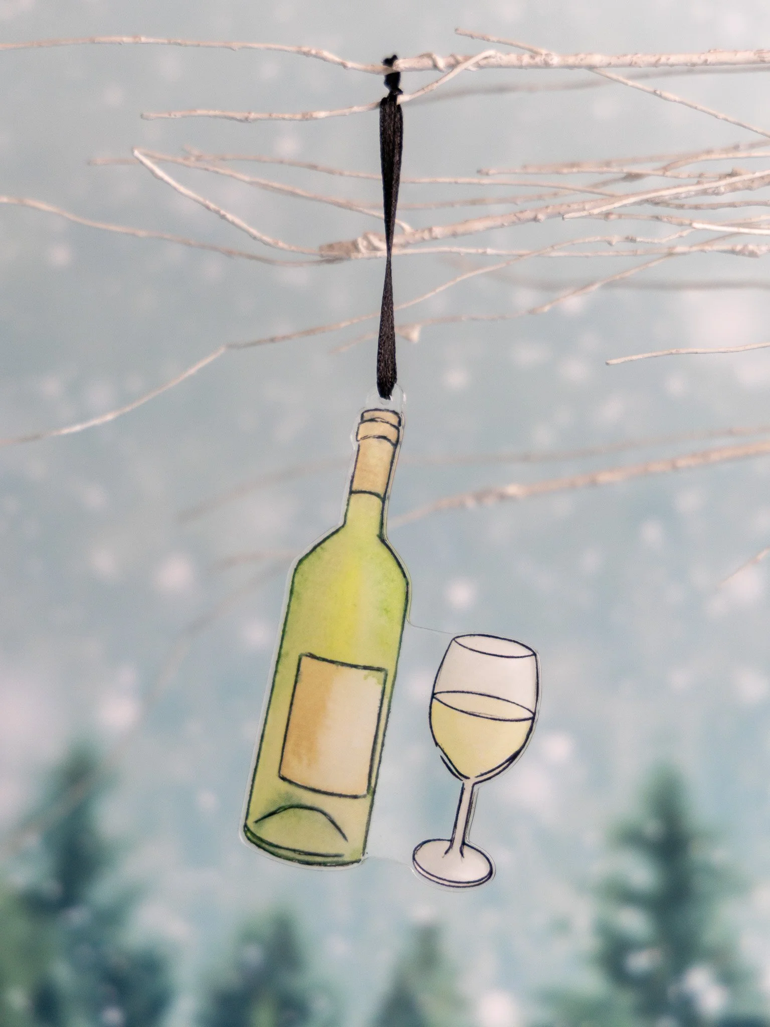 Abigail Leigh Designs White Wine Ornament on branch.jpg