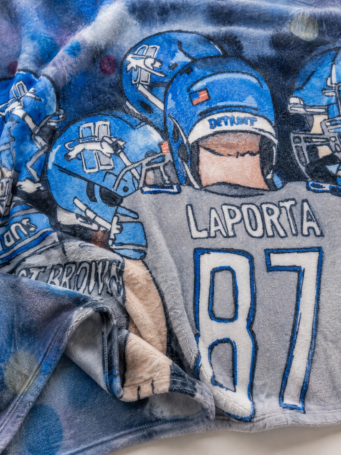 Abigail Leigh Designs Detroit Football Minky Blanket close-up.png