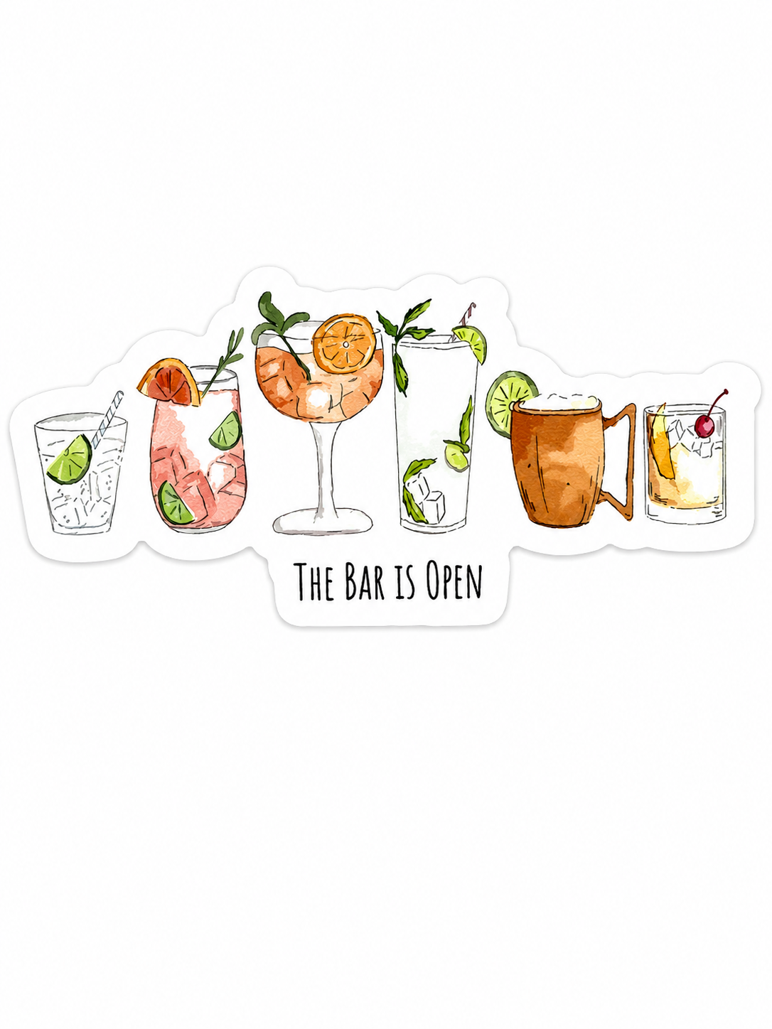 The Bar is Open Sticker