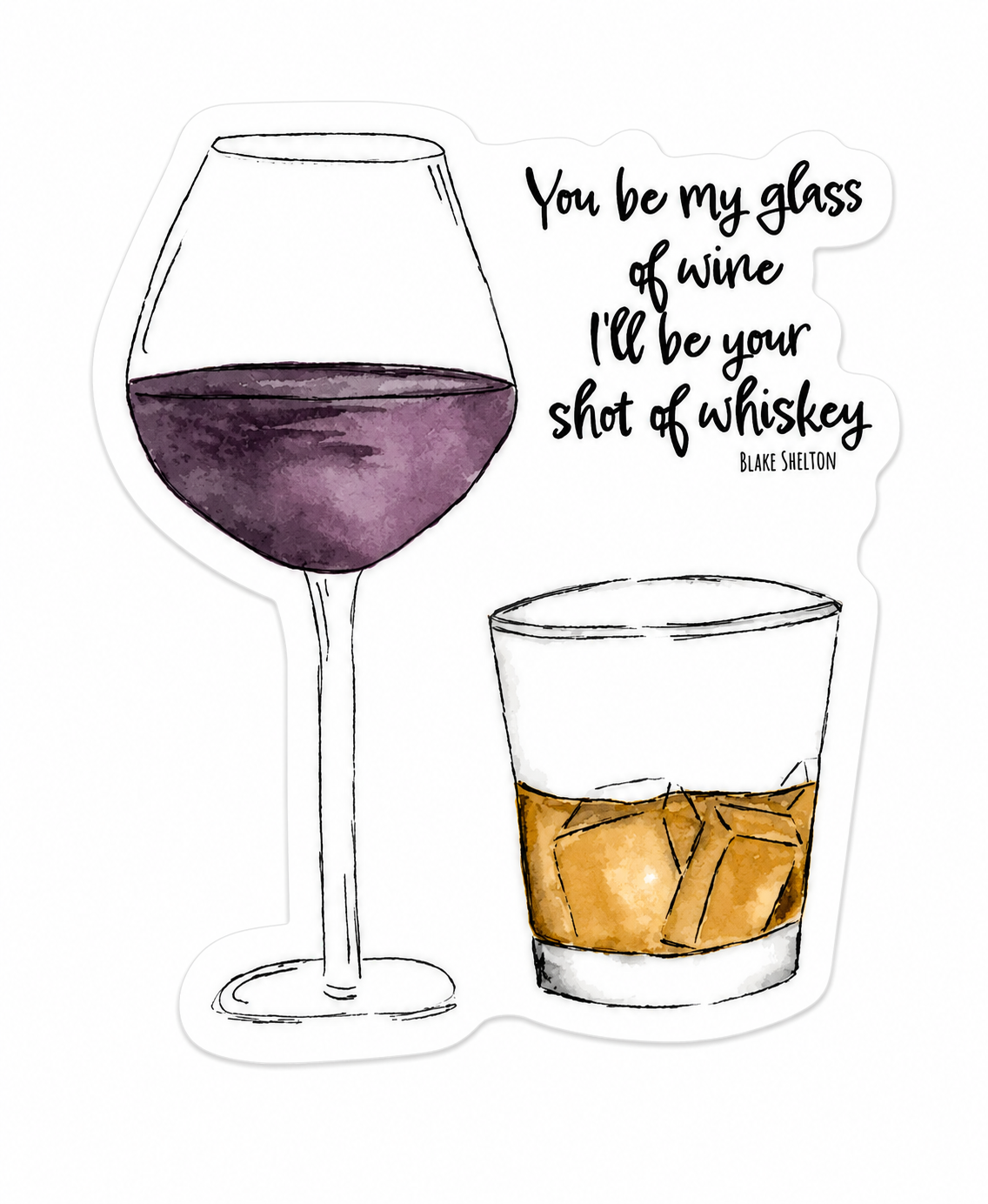 Wine and Whiskey Sticker
