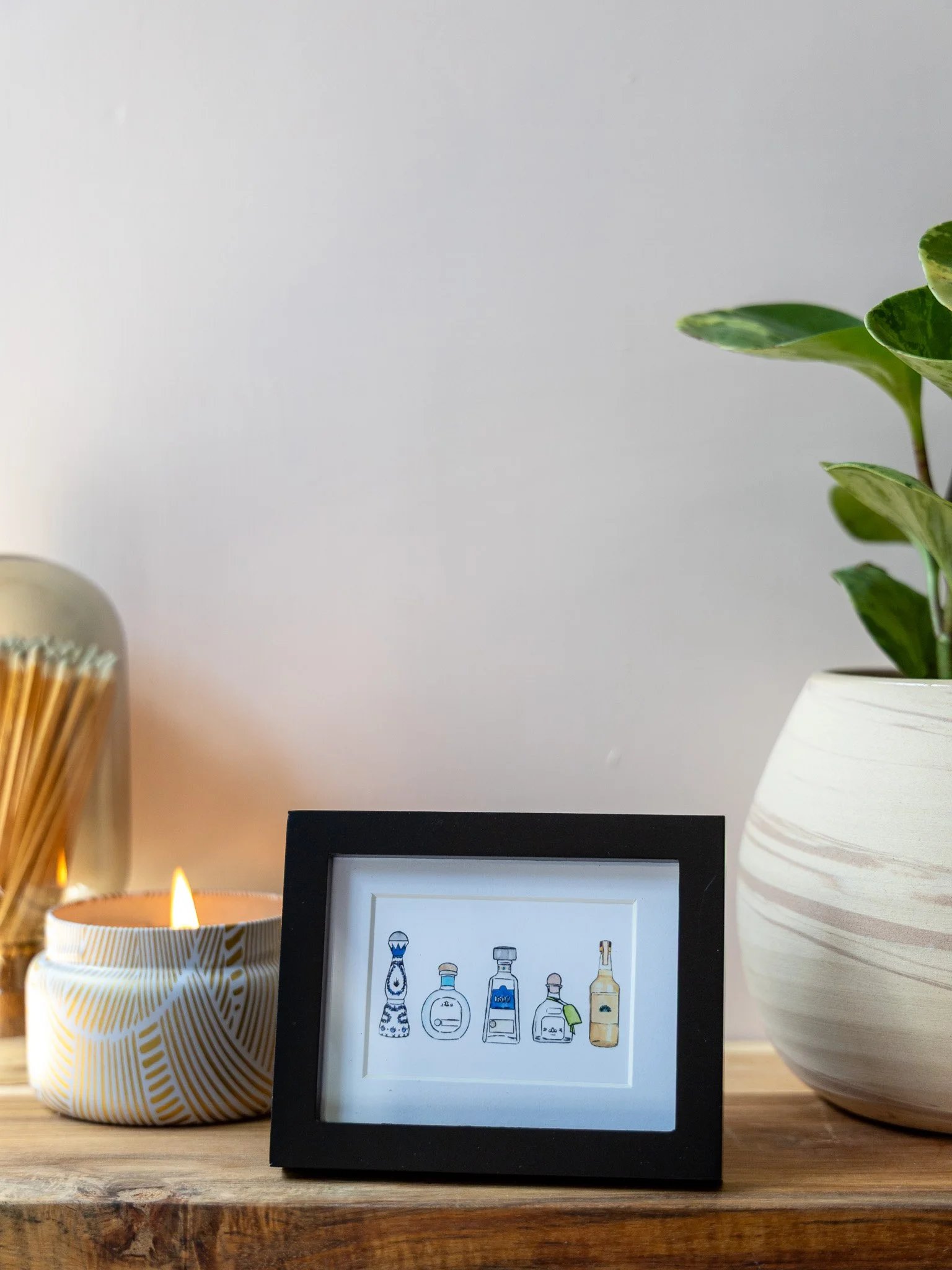 Tiny Frame Tequila Bottles