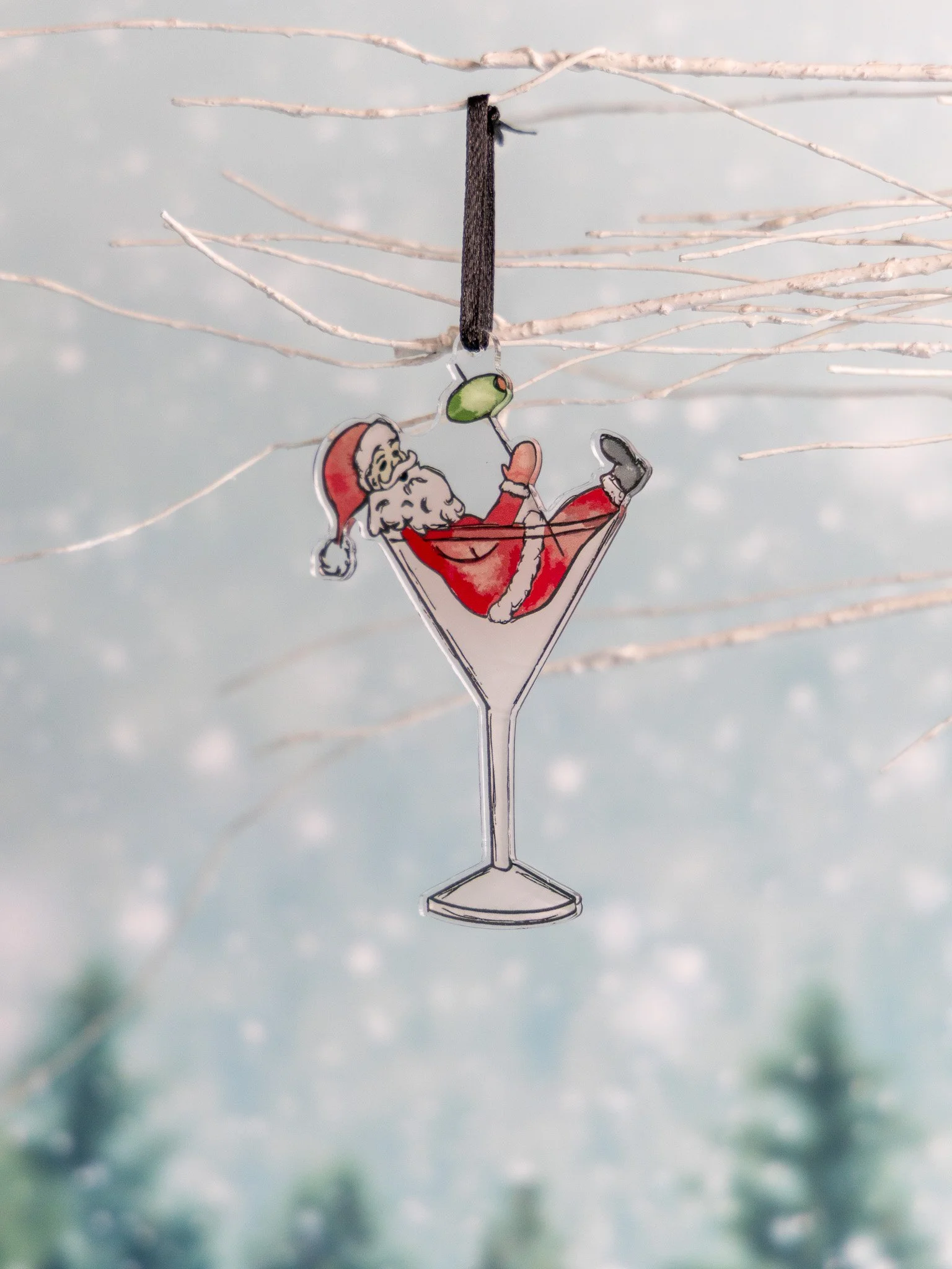 Martini Santa Acrylic Ornament