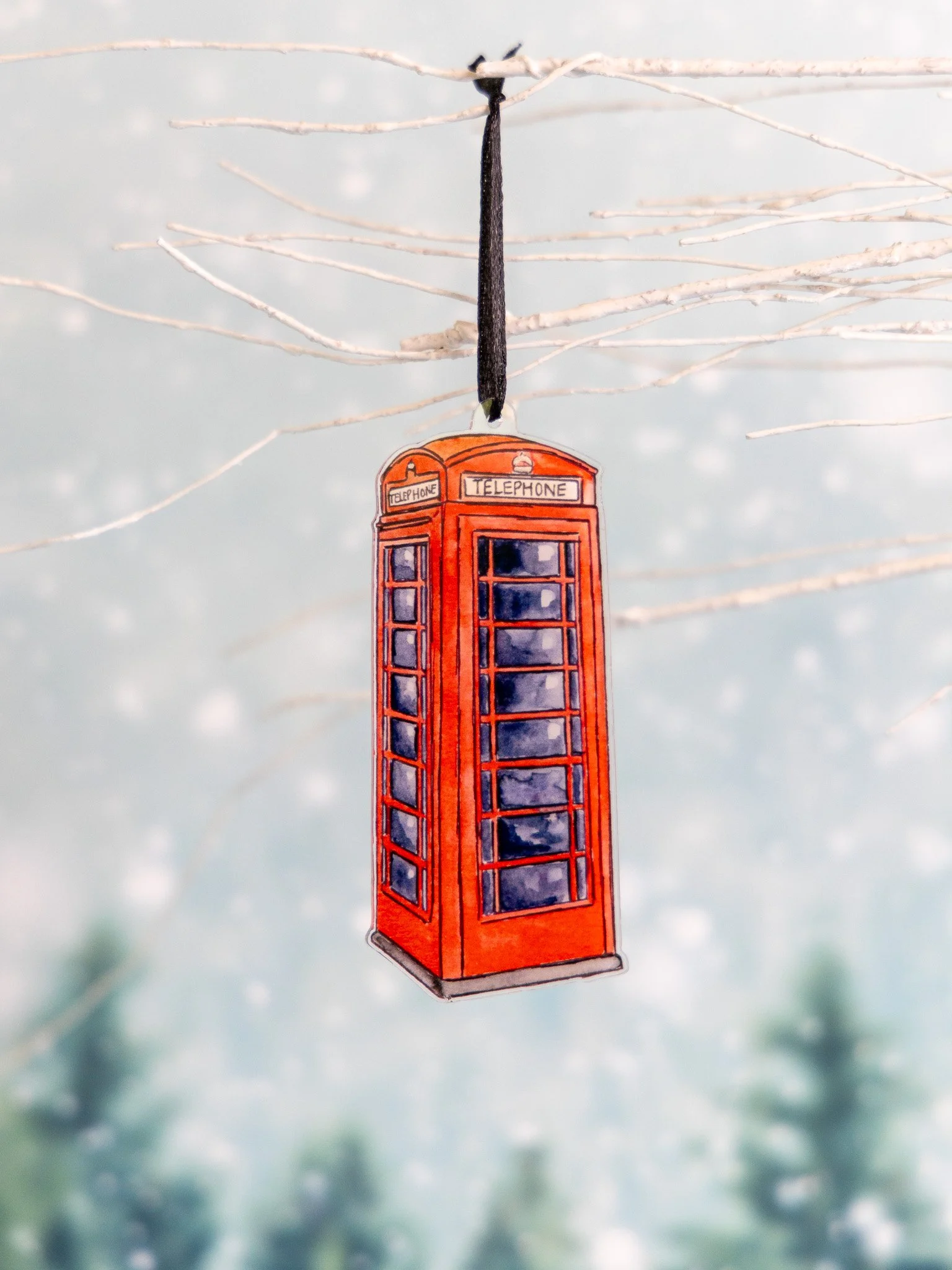 Abigail Leigh Designs London Calling Ornament on branch.jpg