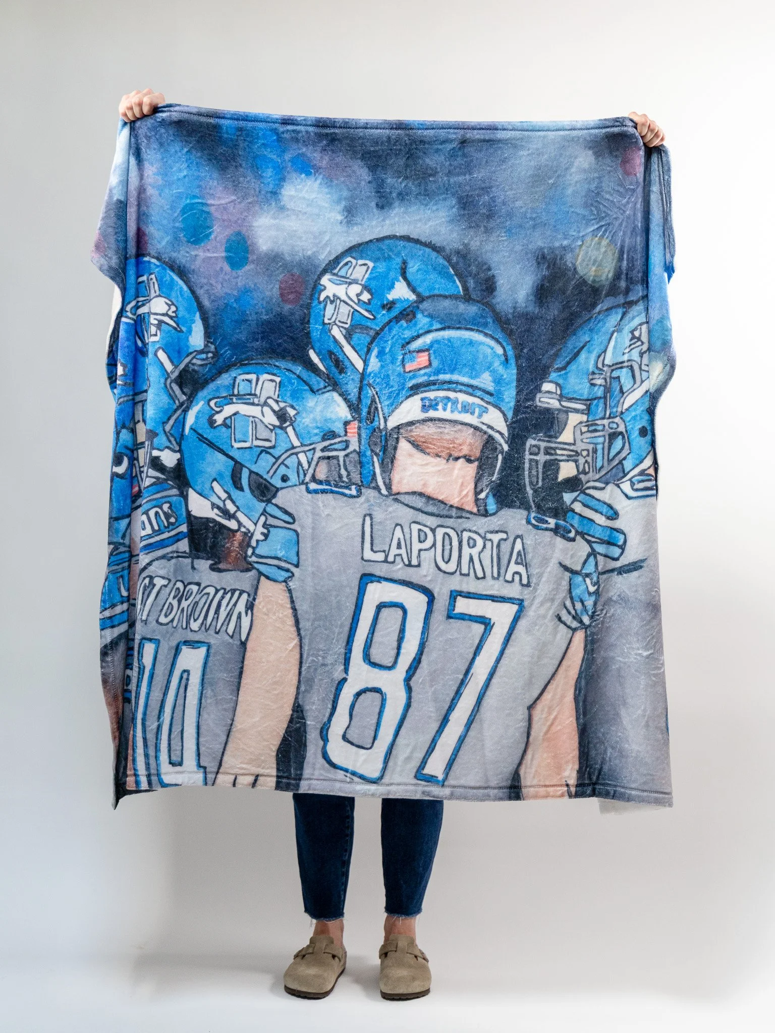 Detroit Football Minky Blanket
