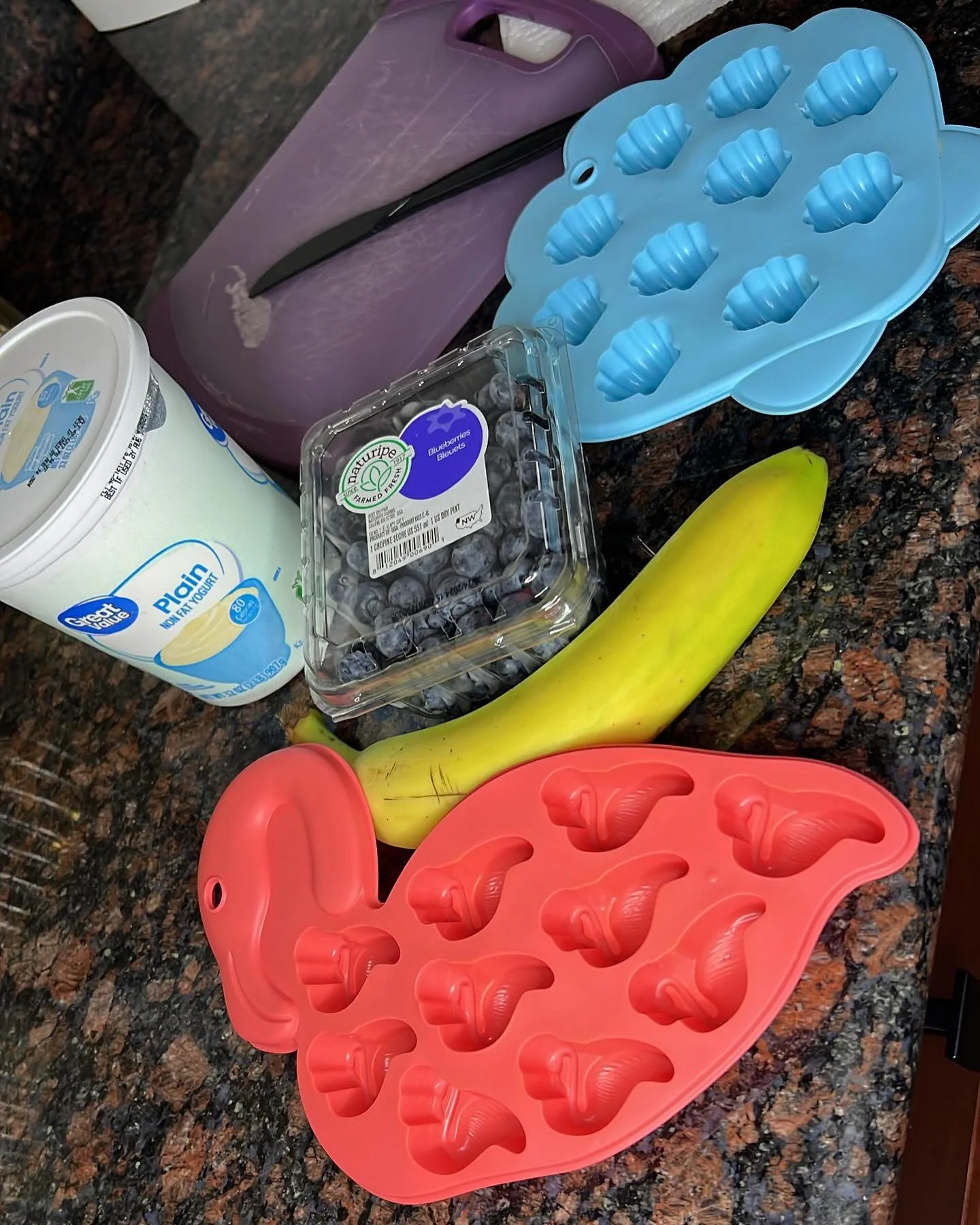 Hydrating treats for your Frenchie🫐🍌🐾🦩🐚

Keep your French Bulldog hydrated and healthy with delicious fruits .

📌 1 cup of plain yogurt , 1 cup of blueberries, 1 banana 
Mix together and put into your little ice try&rsquo;s for frozen cool down