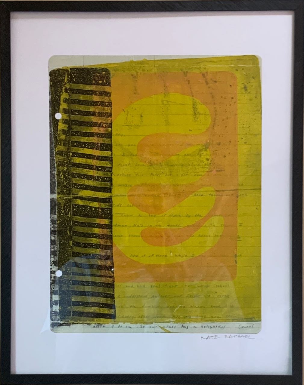 Letter #4 / acrylic on original letter / 11 3/8 x 14 3/8 framed