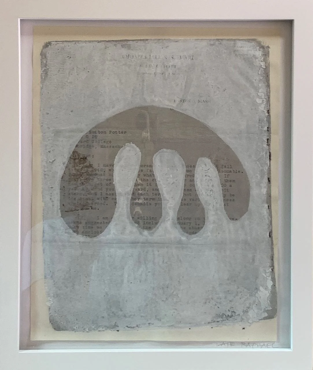 Letter #5 / acrylic on original letter / 11 x 13 framed / sold