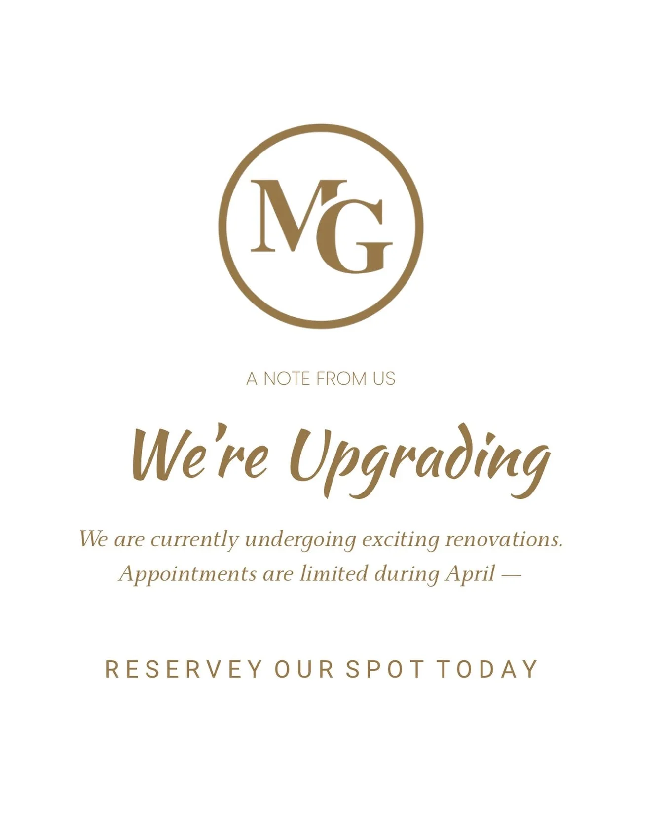 &hearts;️ thank you for your patience as we make some exciting upgrades to the spa! more beds, more devices, more of the latest treatments! can&rsquo;t wait to share them all soon 

✅ in the meantime, please be aware space is limited in april

☎️ boo