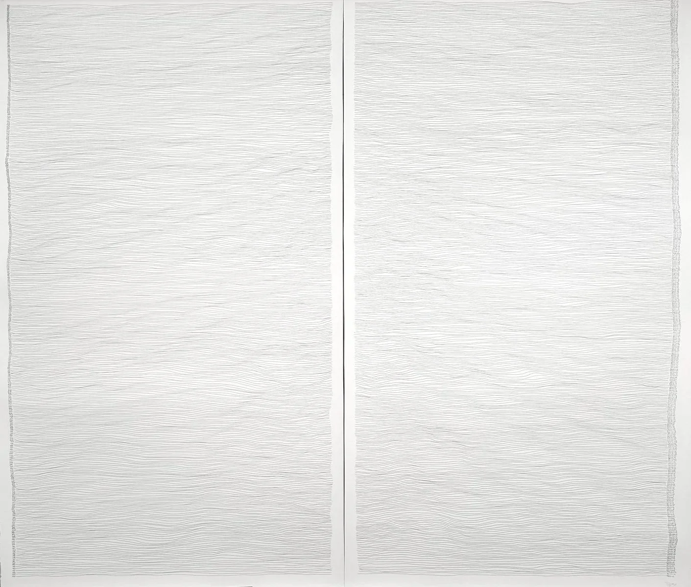 Ask Receive Lines 01 Diptych   |  43" x 50"  | graphite on paper
