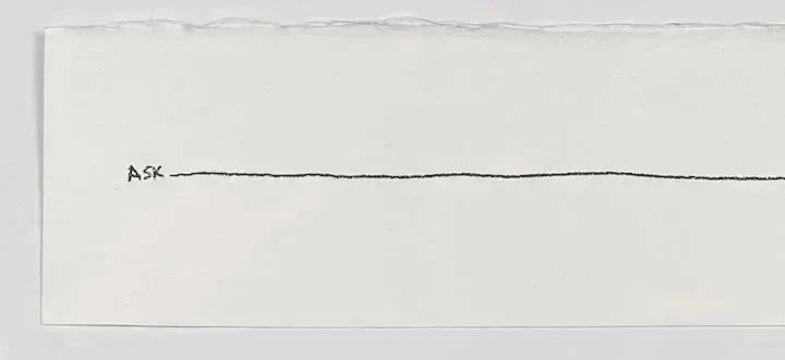 Ask Line 002  |  4.5" x 45"  | graphite on paper