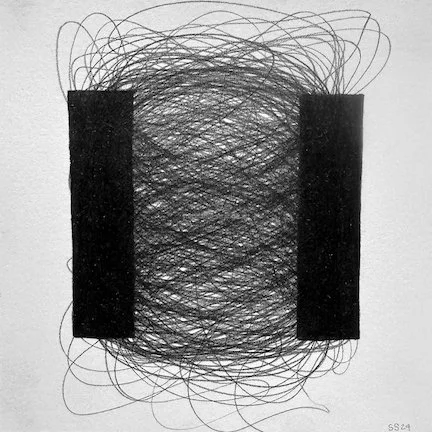 Density + Energy 003  | 5" x 5"  |  graphite on paper