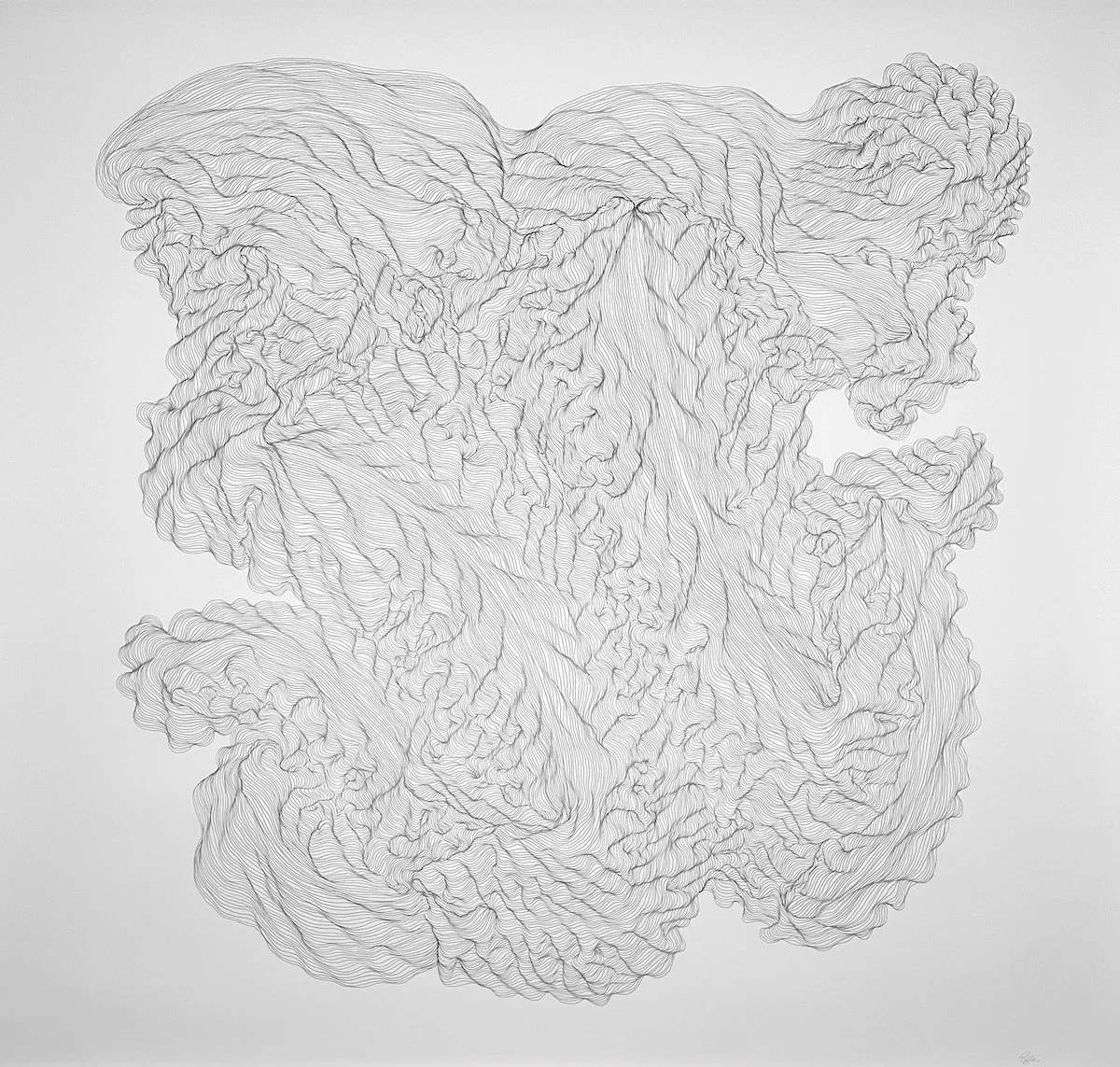 Surface From Below  | 48" x 48"  |  graphite on paper