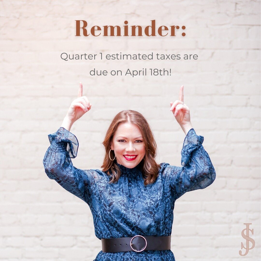 It's almost that time again!⁠
⁠
Time to round up your revenue and expenses to determine what your quarterly estimated tax payments should be.⁠
⁠
Just a reminder that the deadline is on April 18th - make sure to submit beforehand to avoid any late pen