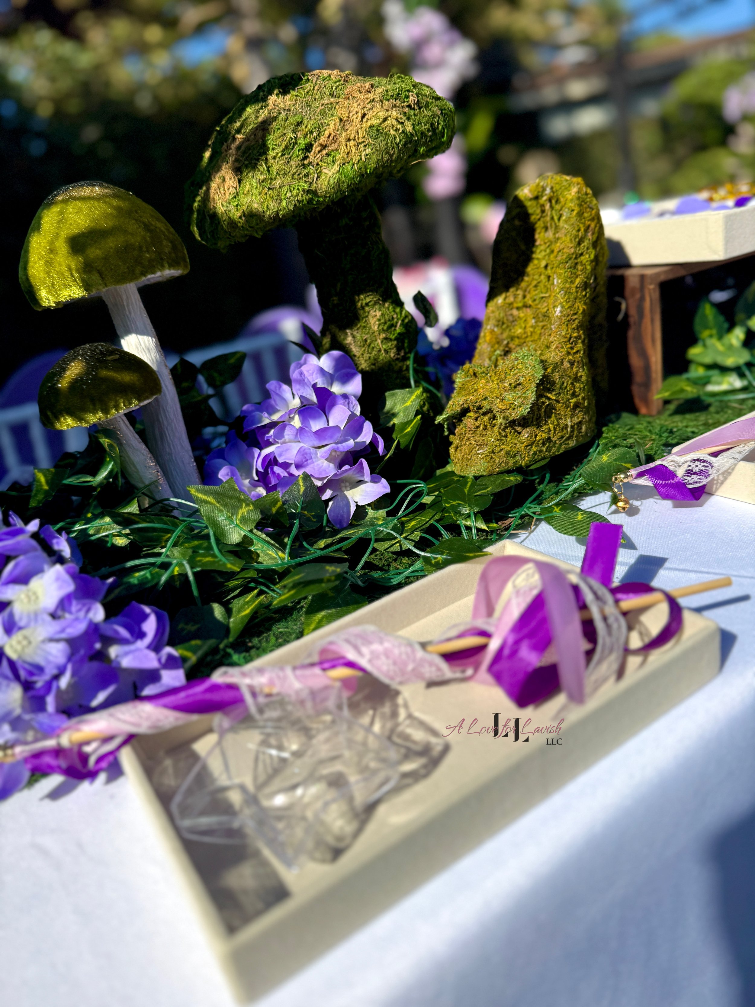 Fairy themed birthday party wands potions wand potion diy activity station kids party ideas activity tables table central valley bay area event planner stem science imagination creativity balloons balloon garland