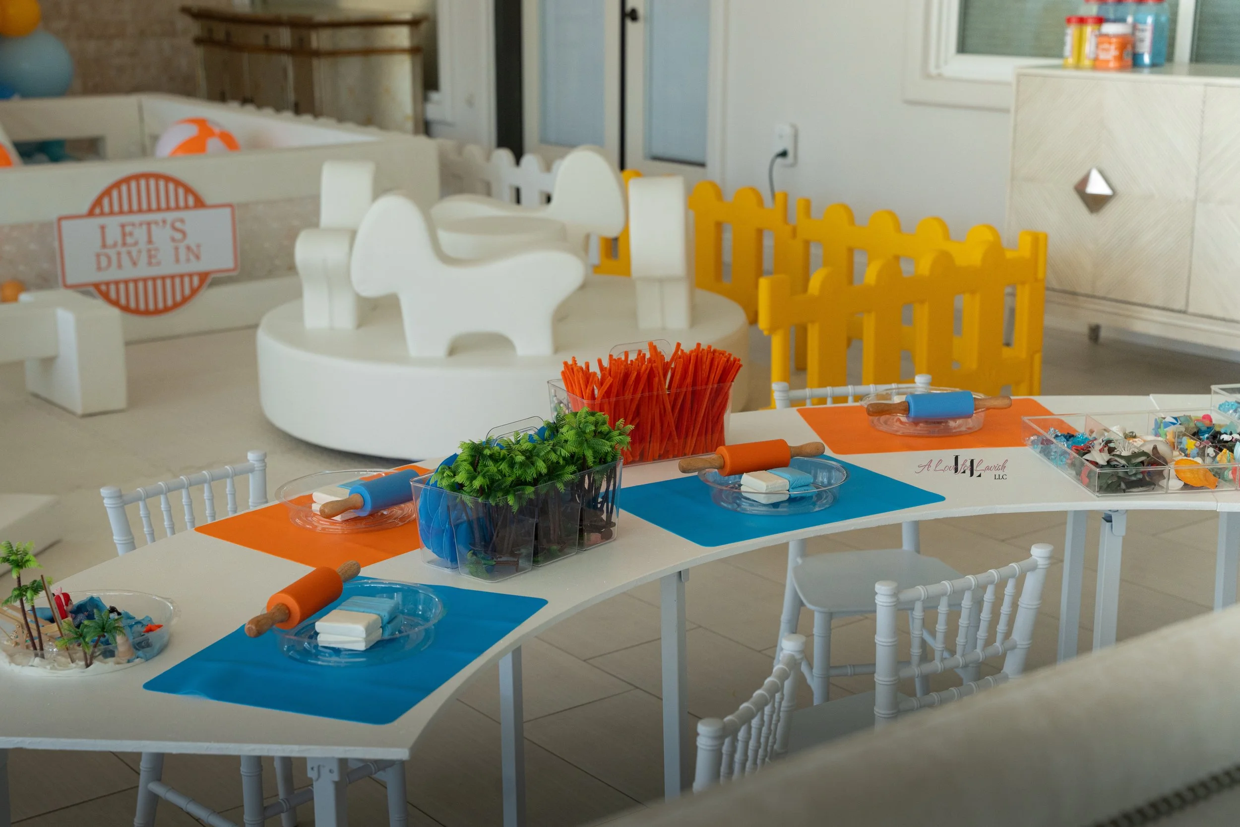 clay playdoh creations art and craft activity ideas party summer themed birthday one in the sun beach party balloons idea Bay Area toddler kids central valley events sensory hands-on habitat diorama 