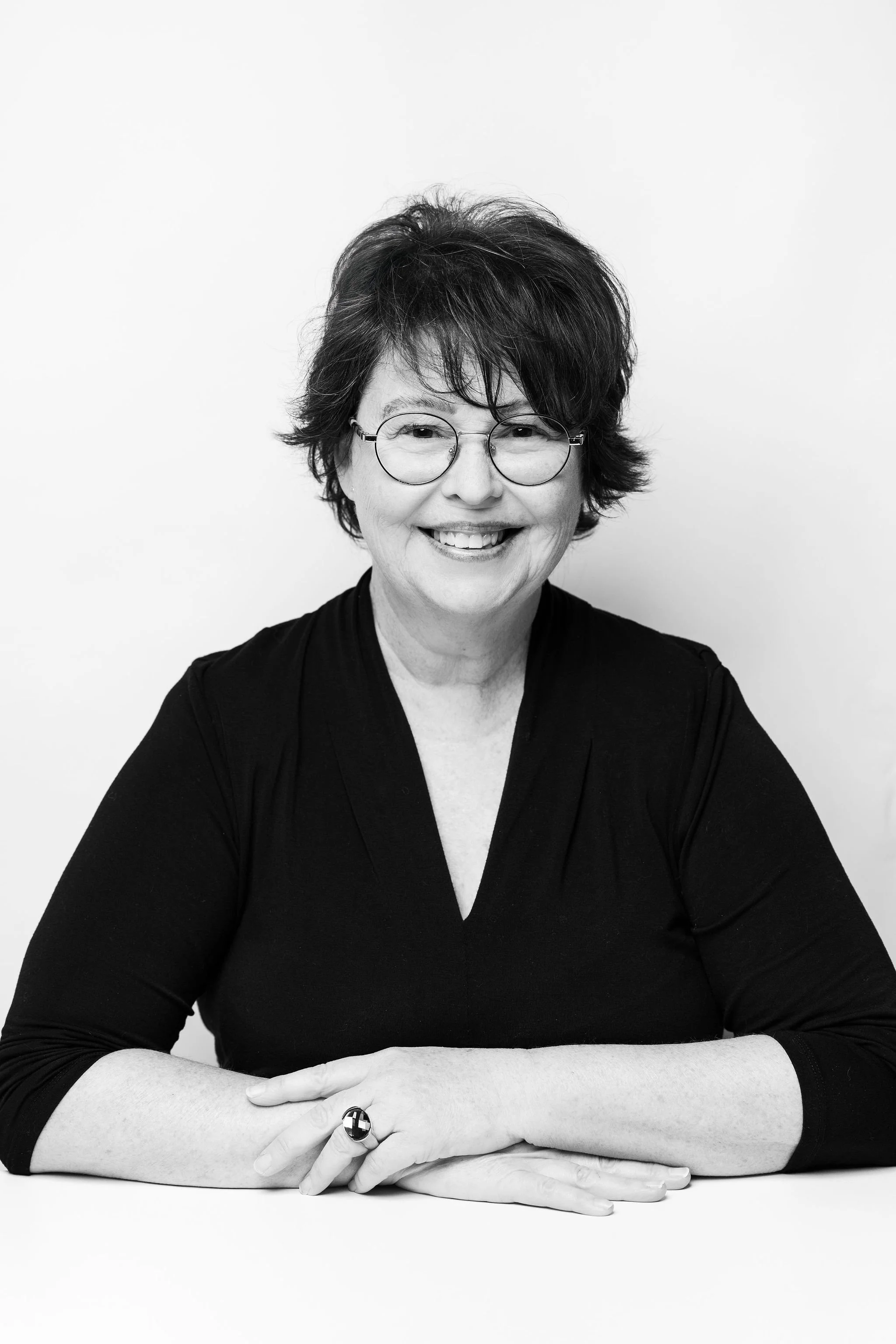 Speaker profile image Tracy Marsh in black and white.