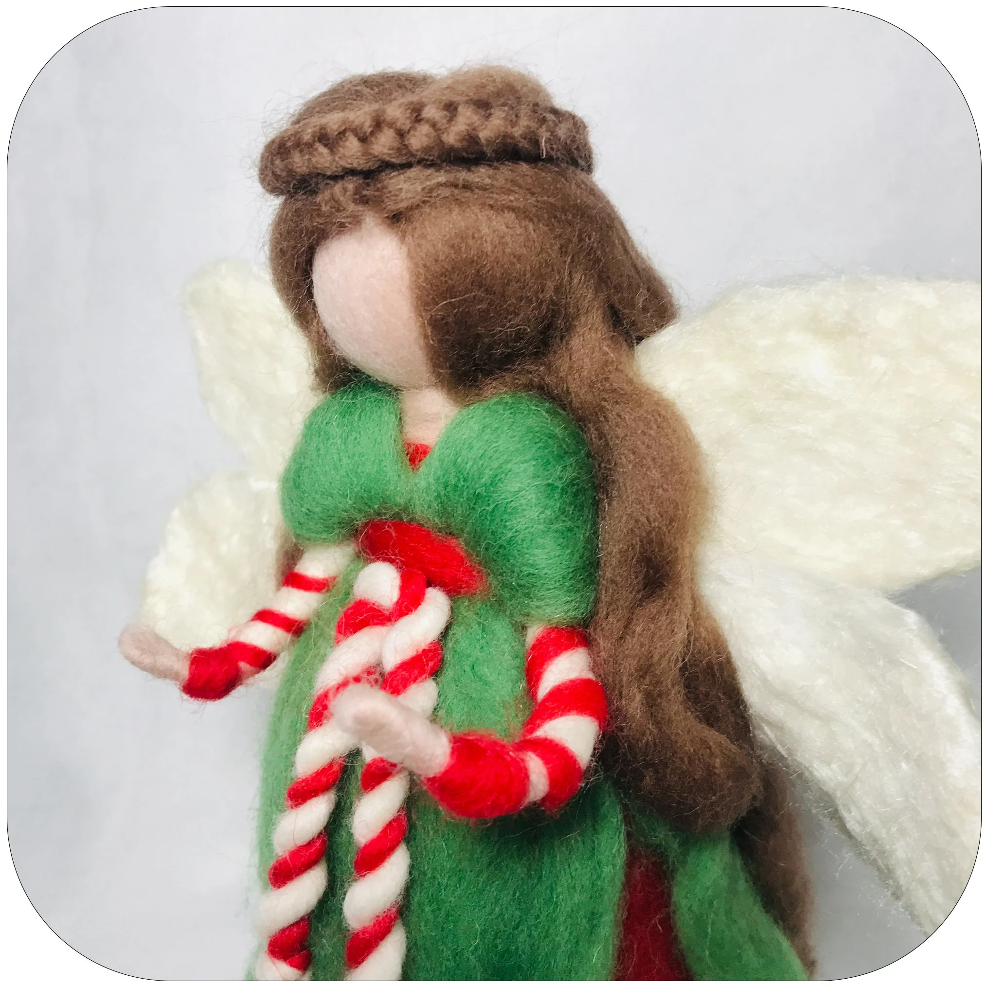 Christmas Candy Cane Fairy Tree Topper. Waldorf inspired Noel