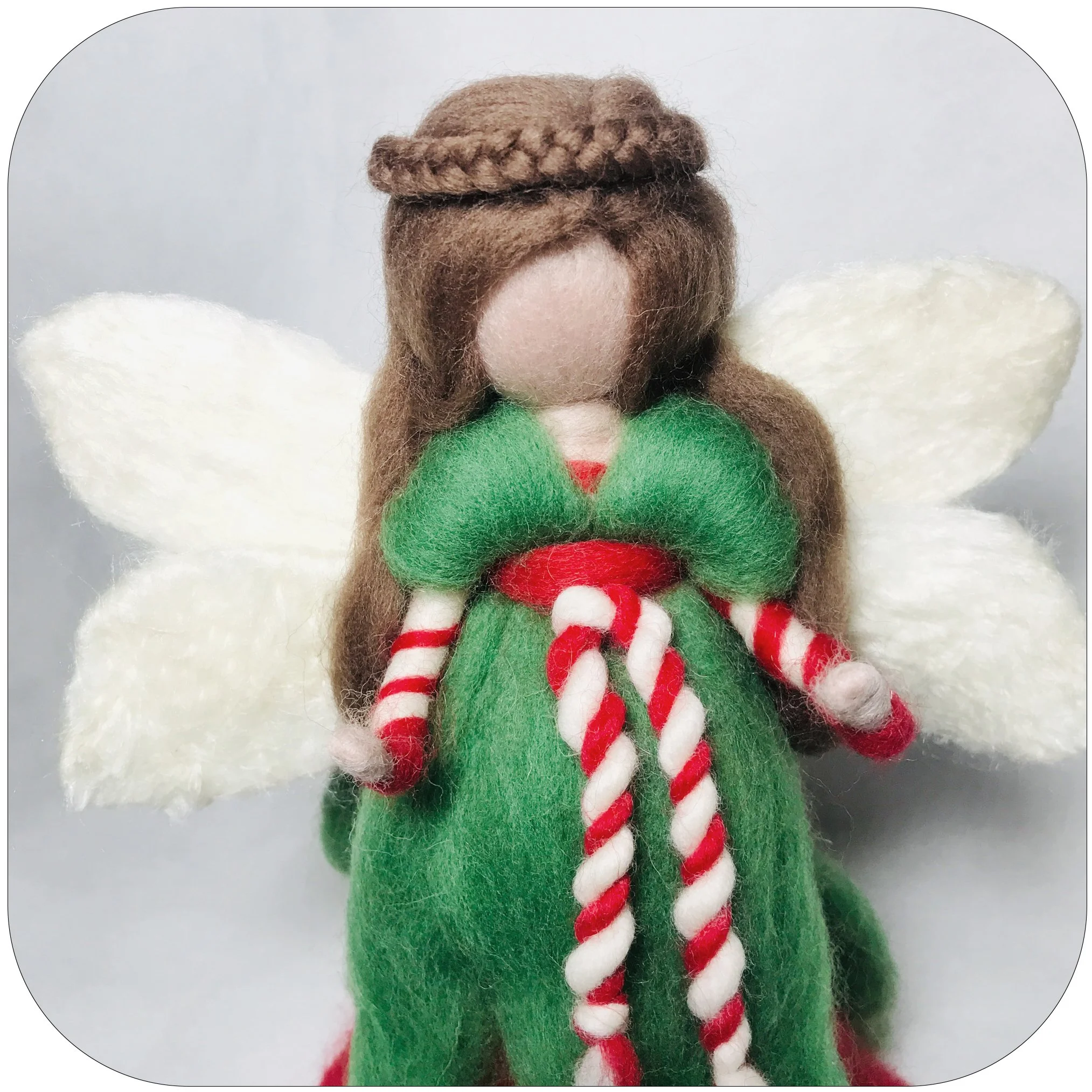 Christmas Candy Cane Fairy Tree Topper. Waldorf inspired Noel