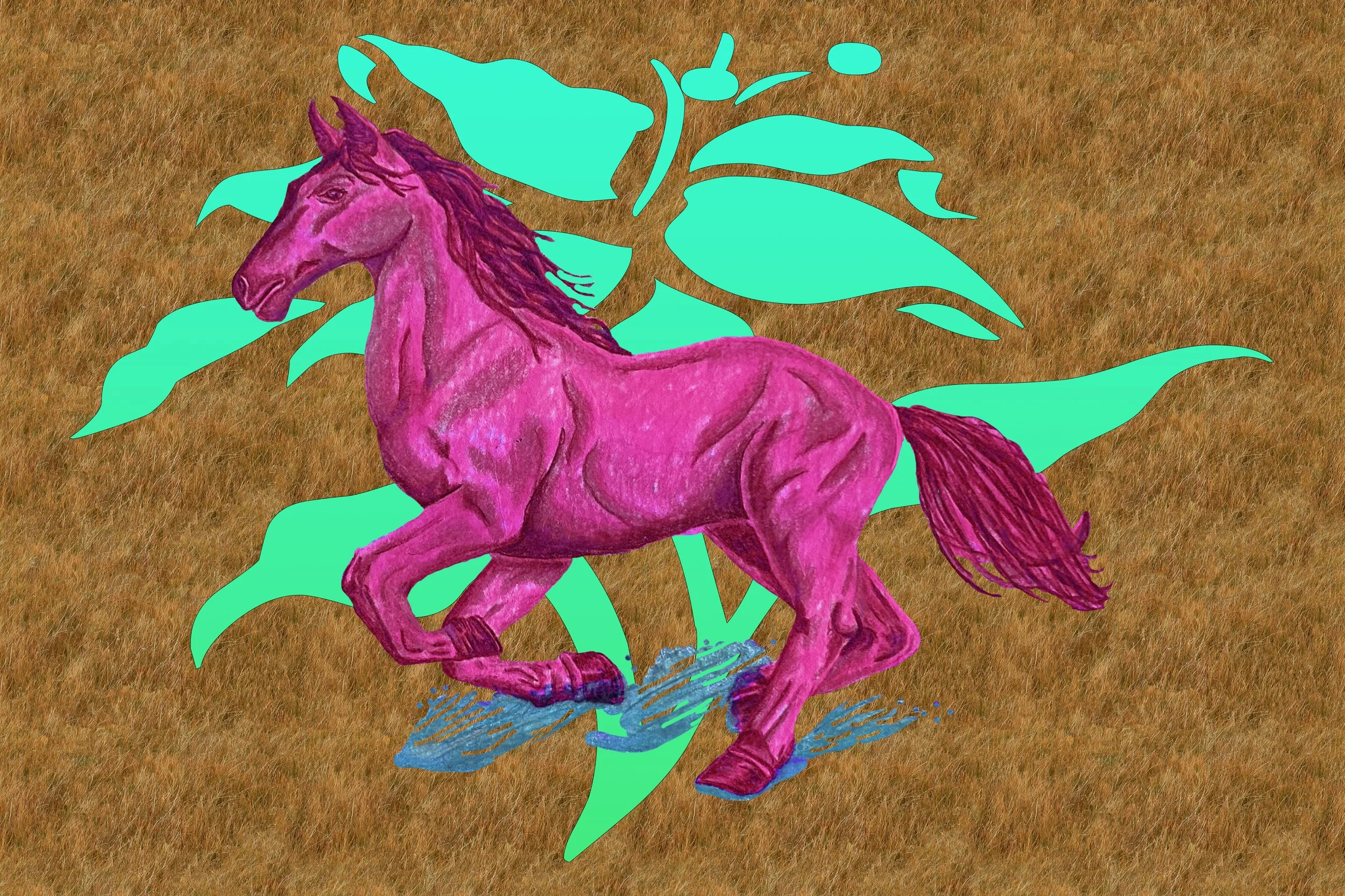 Horse and Flower Sticker