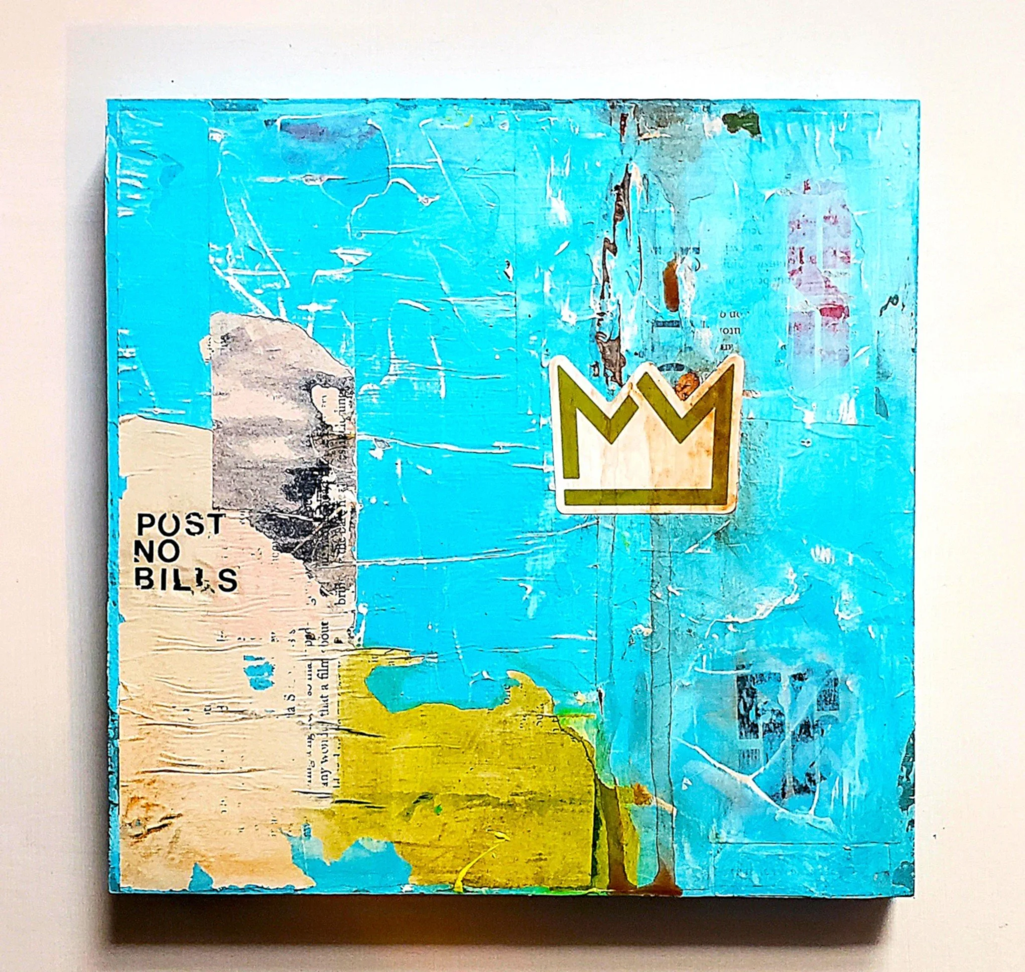 CROWNING ACHIEVEMENT //  8 x 8  //  mixed media with acrylic on reclaimed wood