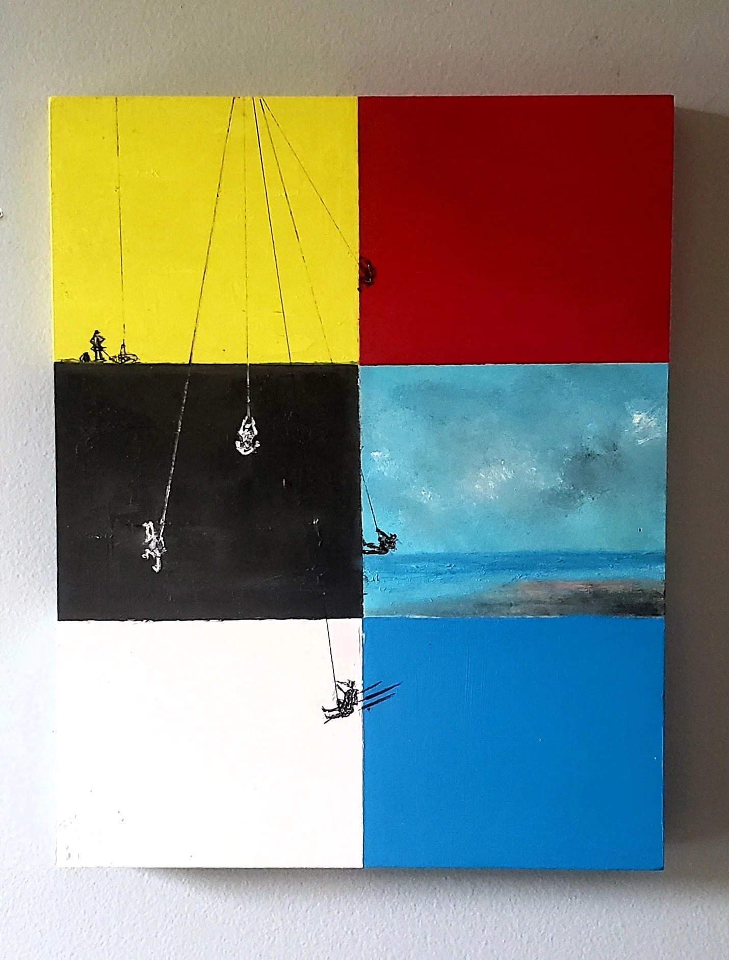 CLIMBERS & RAPPELLERS  //  8 x 10  //  acrylic + ink on cradled wood panel