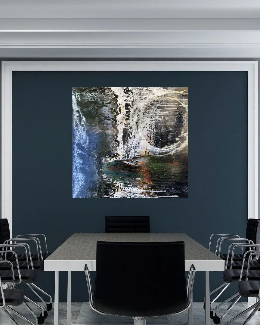 💫 Harmony within Complexity. 💫

Discernible Pattern
Acrylic on Canvas
48 x 48
Available Now

This abstract painting flows with energy and renewal, blending deep blues, shimmering whites, and hints of green and gold. 

A circular form anchors the mo