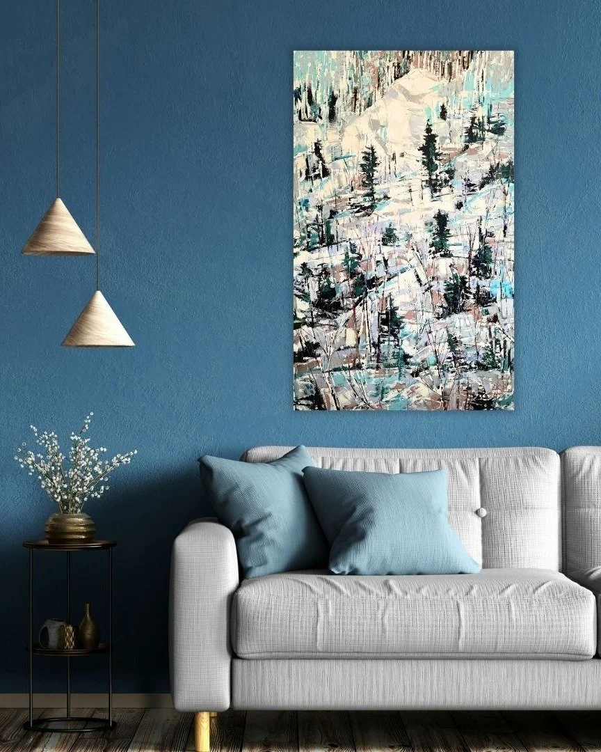 Blue Diamond Rough 🏔️ captures the quiet intensity of winter in motion. 

Blue Diamond Rough
Oil on Canvas
47" x 29"
Framed

Built through bold palette-knife strokes and layered textures, the composition reveals a snow-covered mountainside